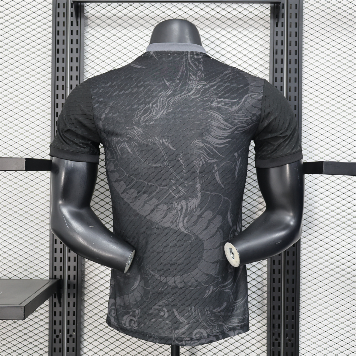 foot-Real Madrid 25-26 Grey Chinese Loong and Auspicious Clouds Line Drawing Black Jersey - Player Version