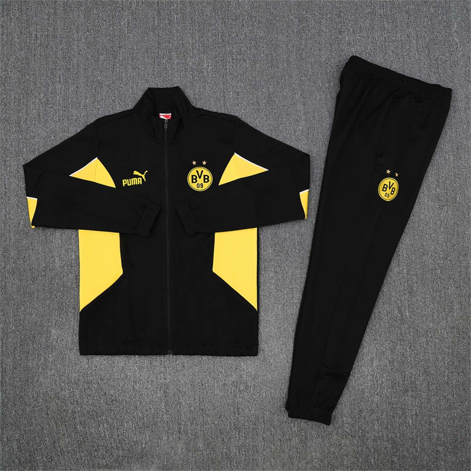 foot-Dortmund 25-26 Jacket Training Tracksuit - Black top & Black Pants