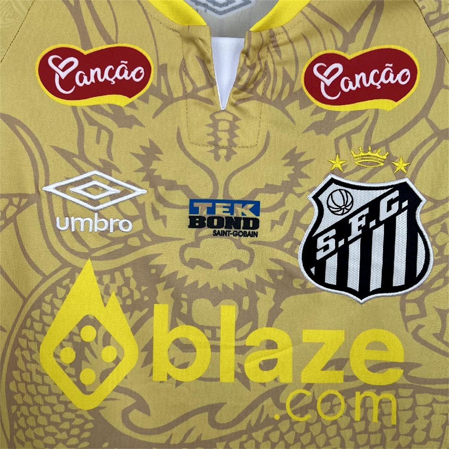 foot-Santos 25-26 Yellow Special Jersey with Sponsors - Fans Version