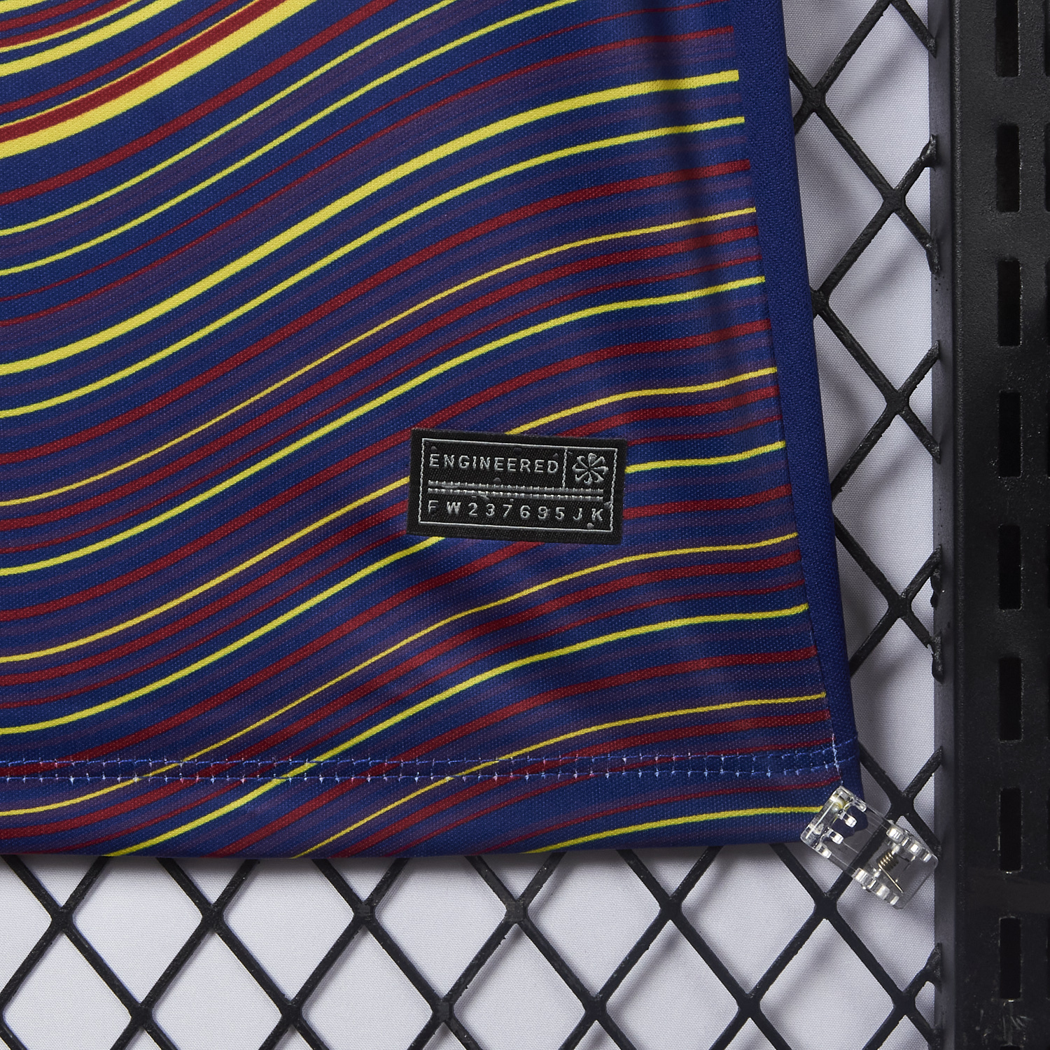 foot-Barcelona 25-26 Deep Blue Pre-Match Training Jersey with Colorful Lines - Fans Version