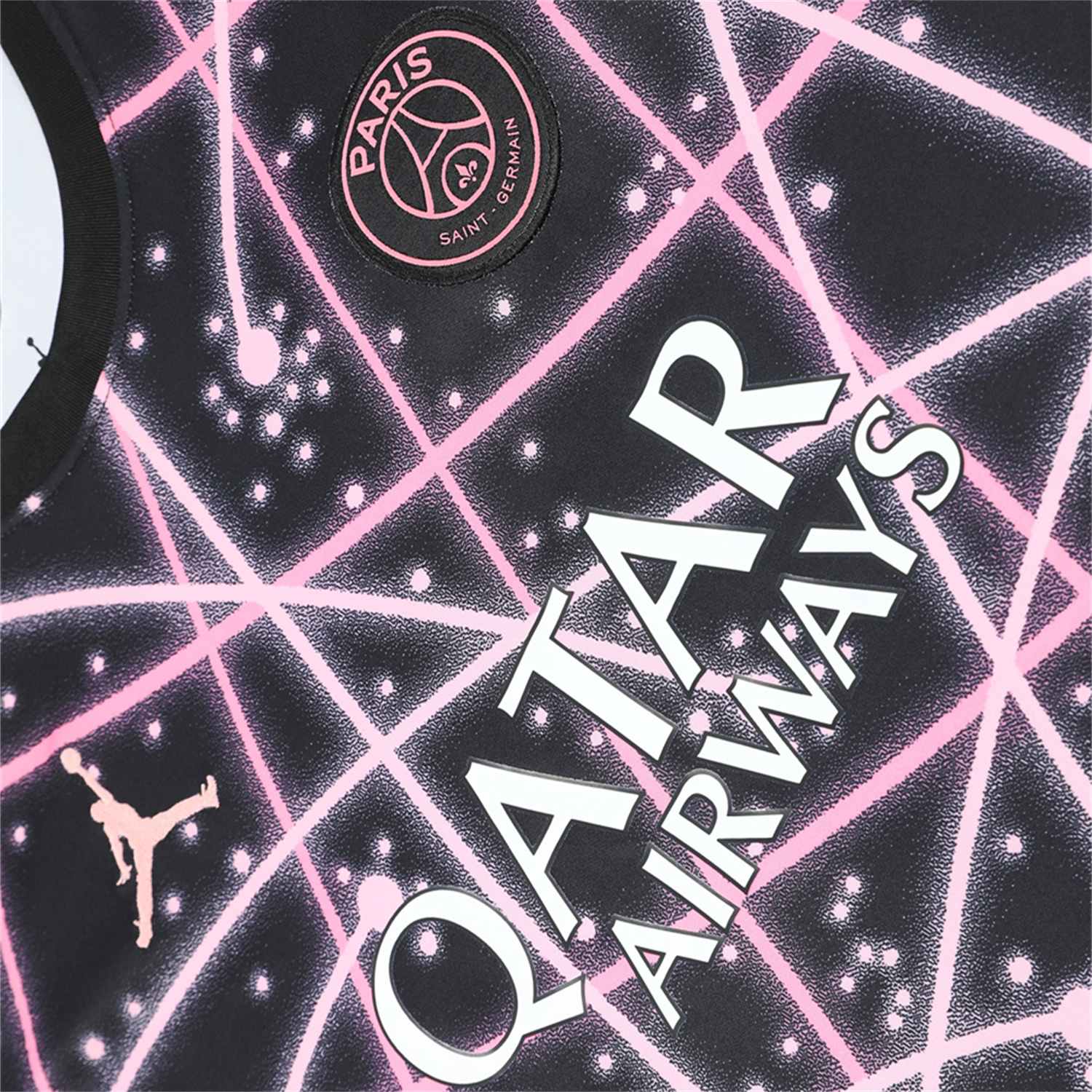 foot-Paris Saint-Germain PSG 25-26 Short-Sleeve Training Set - Pink Fluorescent Rays Black Top & Black Shorts