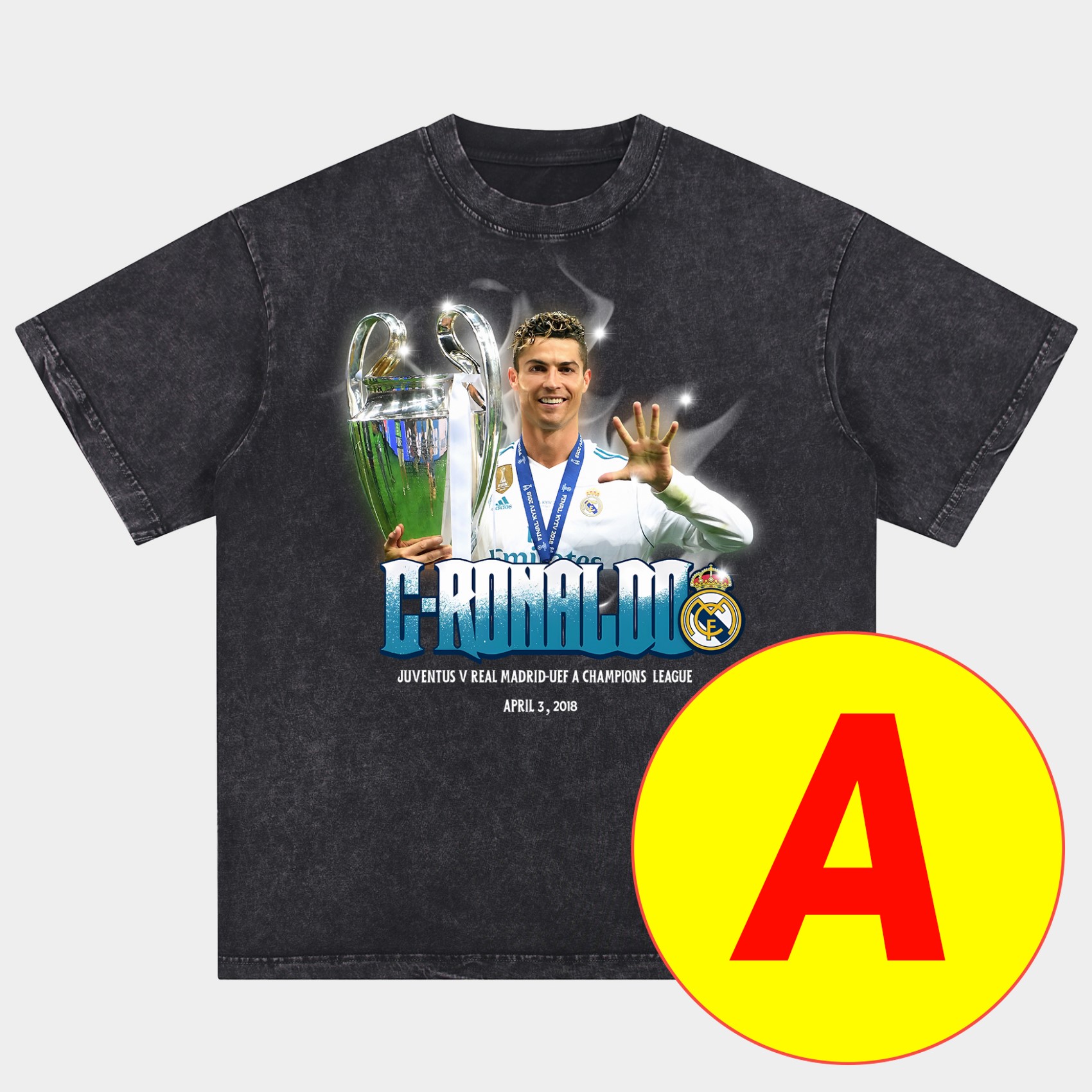 foot-Cristiano Ronaldo Portugal Real Madrid Manchester United Oversized Washed T-Shirt