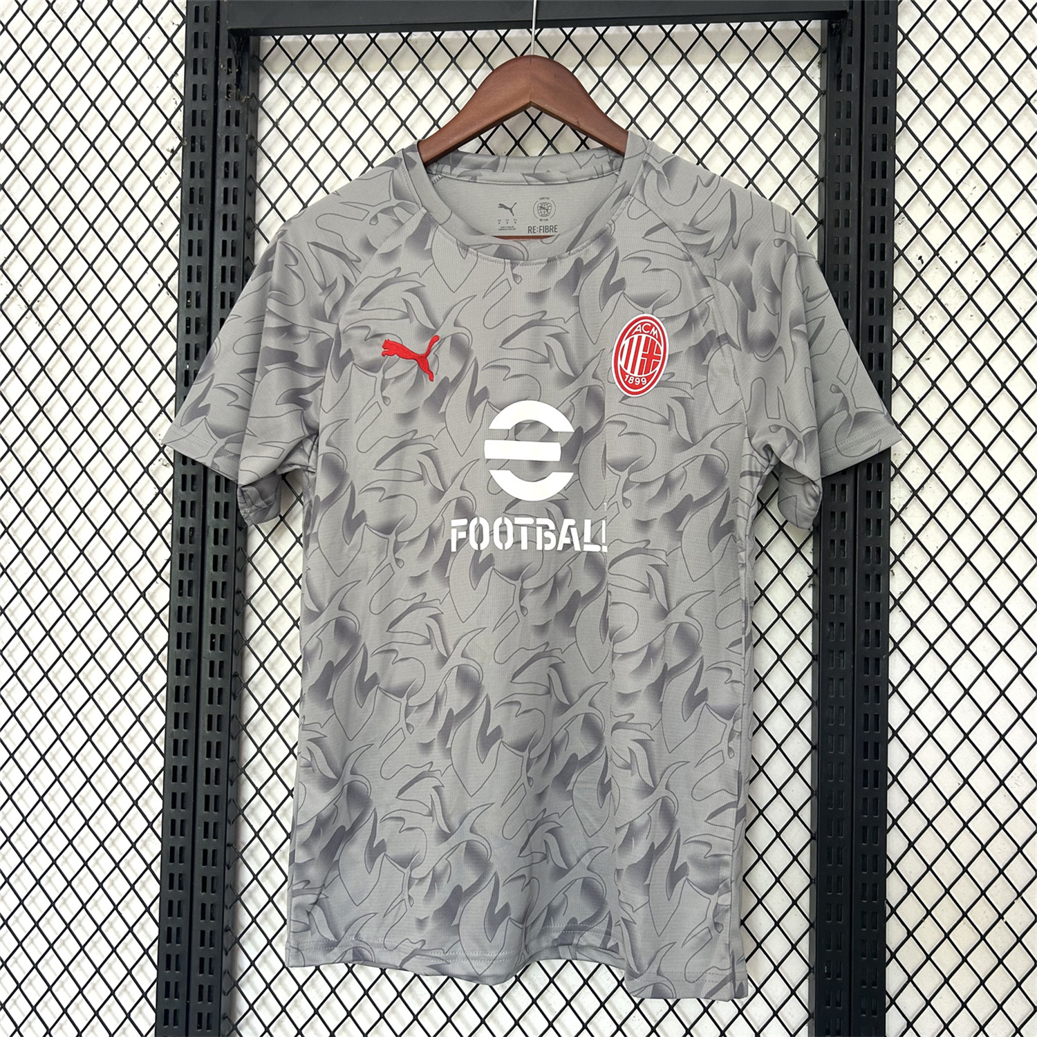 foot-AC Milan 25-26 Grey Pre-Match Training Jersey - Fans Version