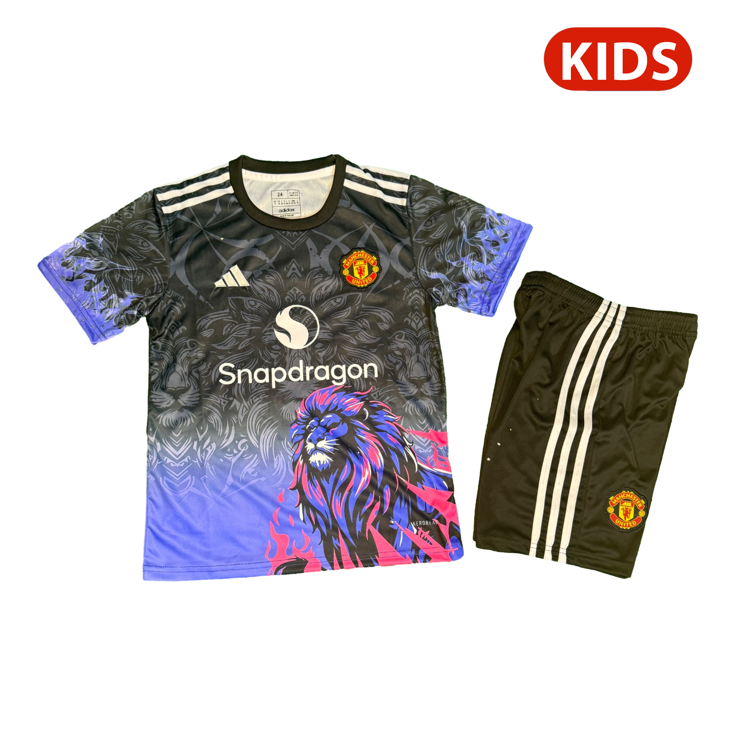foot-Manchester United 25-26 Purple Lion Black Special Kids Kit