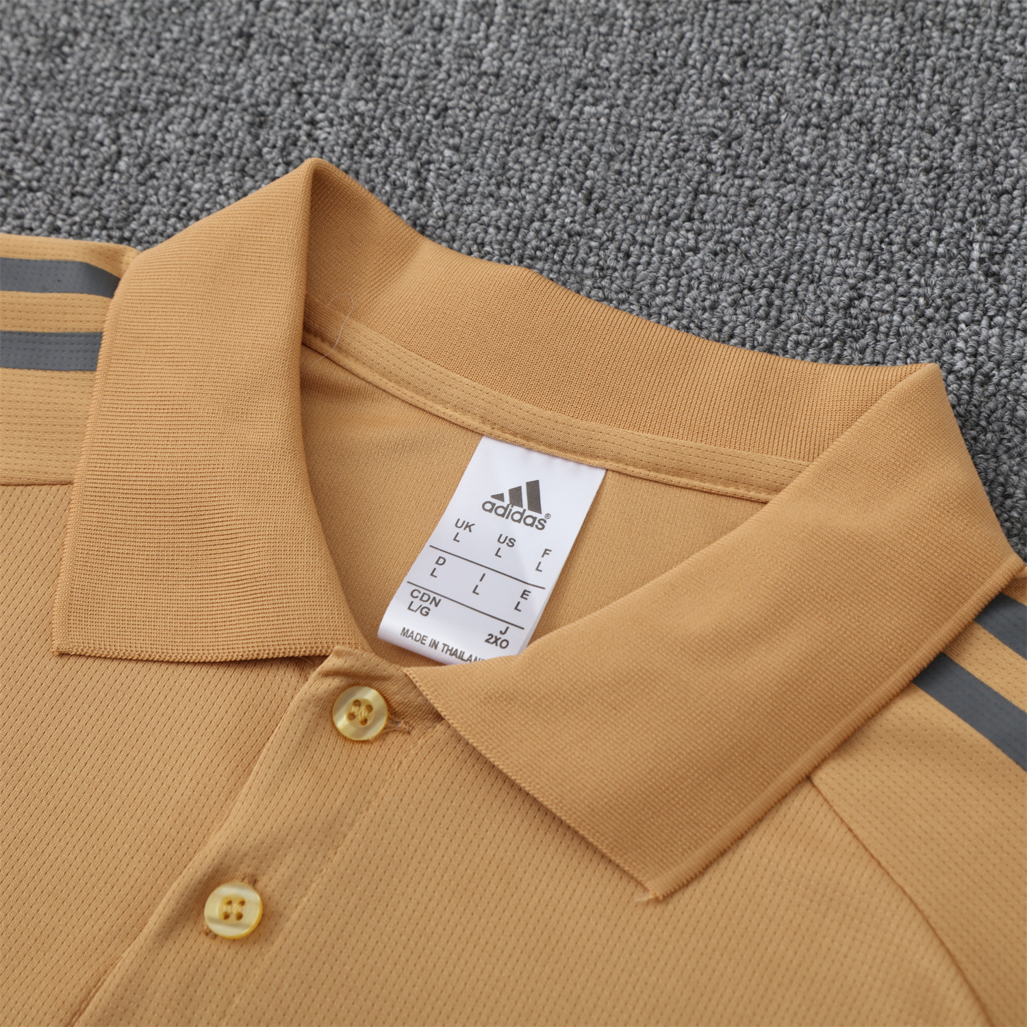 foot-Argentina 25-26 POLO Short-Sleeve Training Set - Light Brown Top and Grey Pants