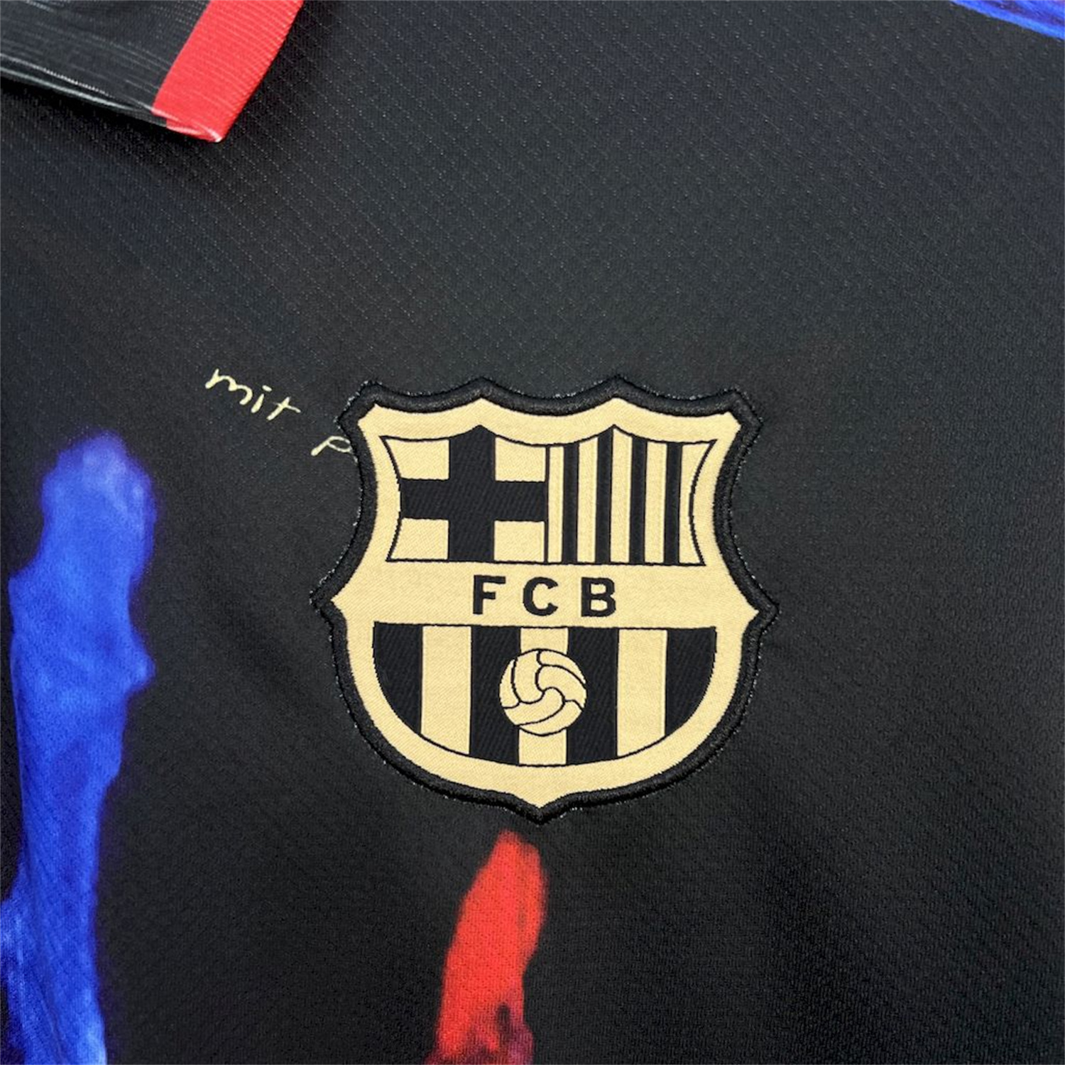 foot-Barcelona 25-26 Red & Blue Palm Black Jersey - Fans Version