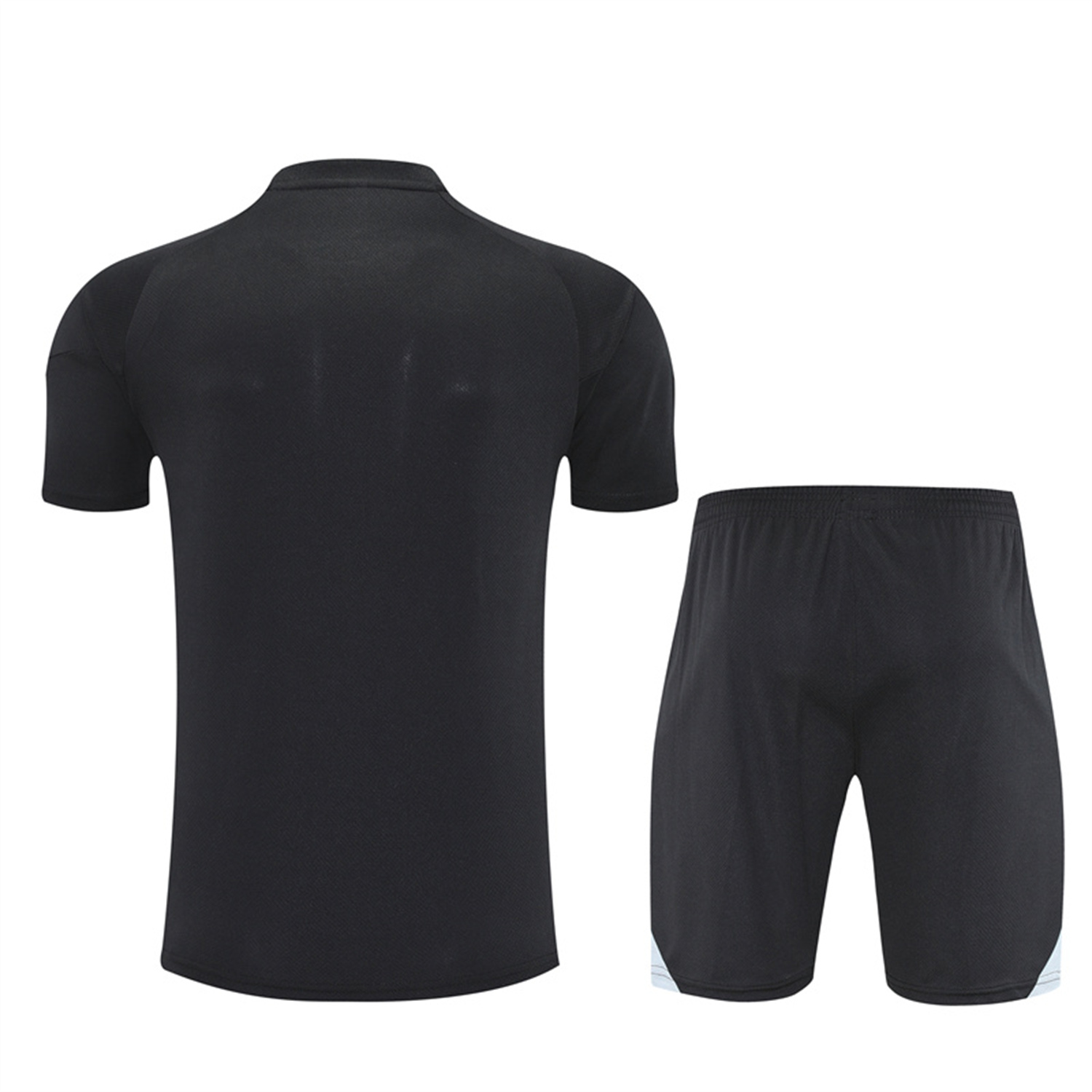 foot-Real Madrid 25-26 Short-Sleeve Training Set - Yellow Line Black Top and Black Shorts