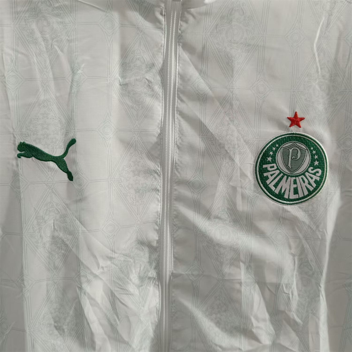 Unitedfootballkit.com | Palmeiras 25-26 Training Windbreaker Jacket - White -Customize Name, Number and Patch | Worldwide Shipping