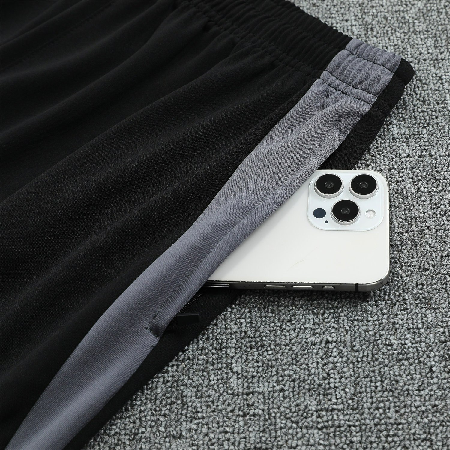 foot-INT M.A.M 25-26 POLO Short-Sleeve Training Set - Black Top and Pants