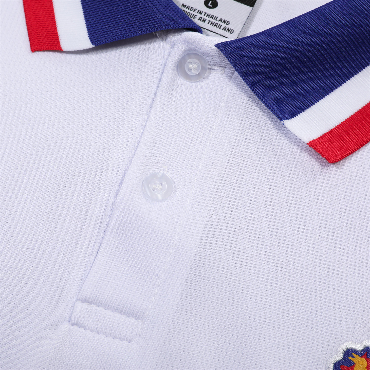 foot-France 25-26 POLO Short-Sleeve Training Set - White Top and Blue Pants