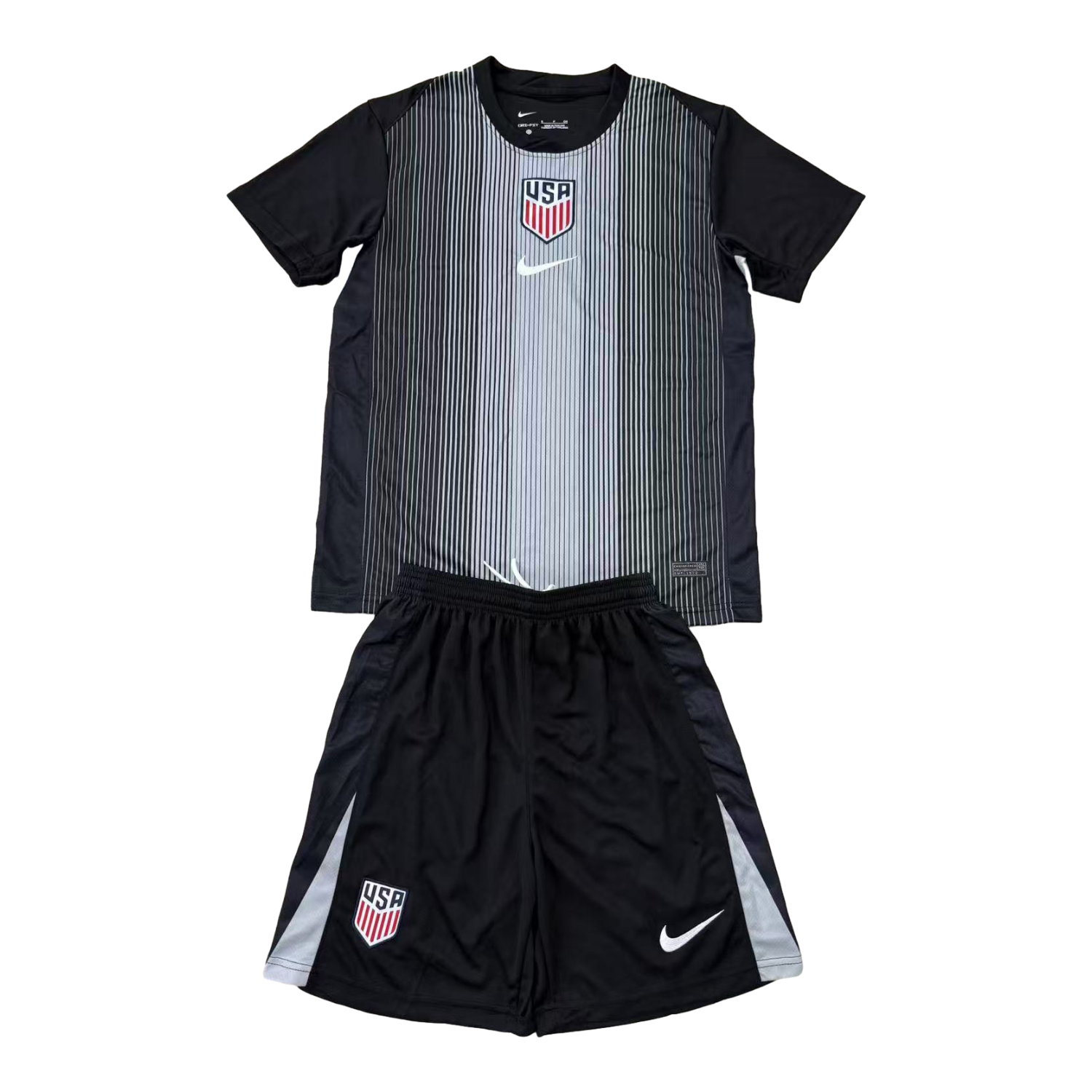 foot-United States USA 25-26 Black Goalkeeper Men's Adult Jersey Set - Fans Version