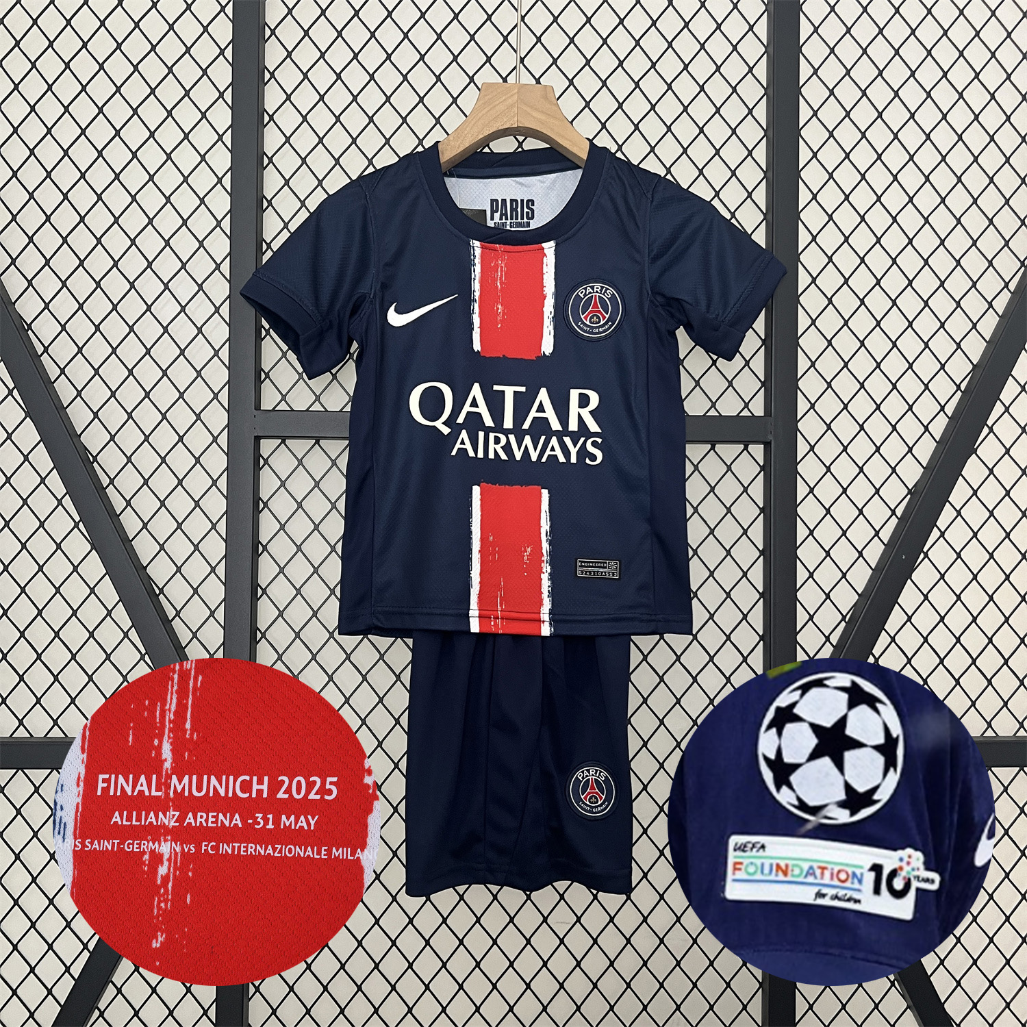 foot-Paris Saint-Germain PSG 24-25 Champions League Final Home Kids Kit