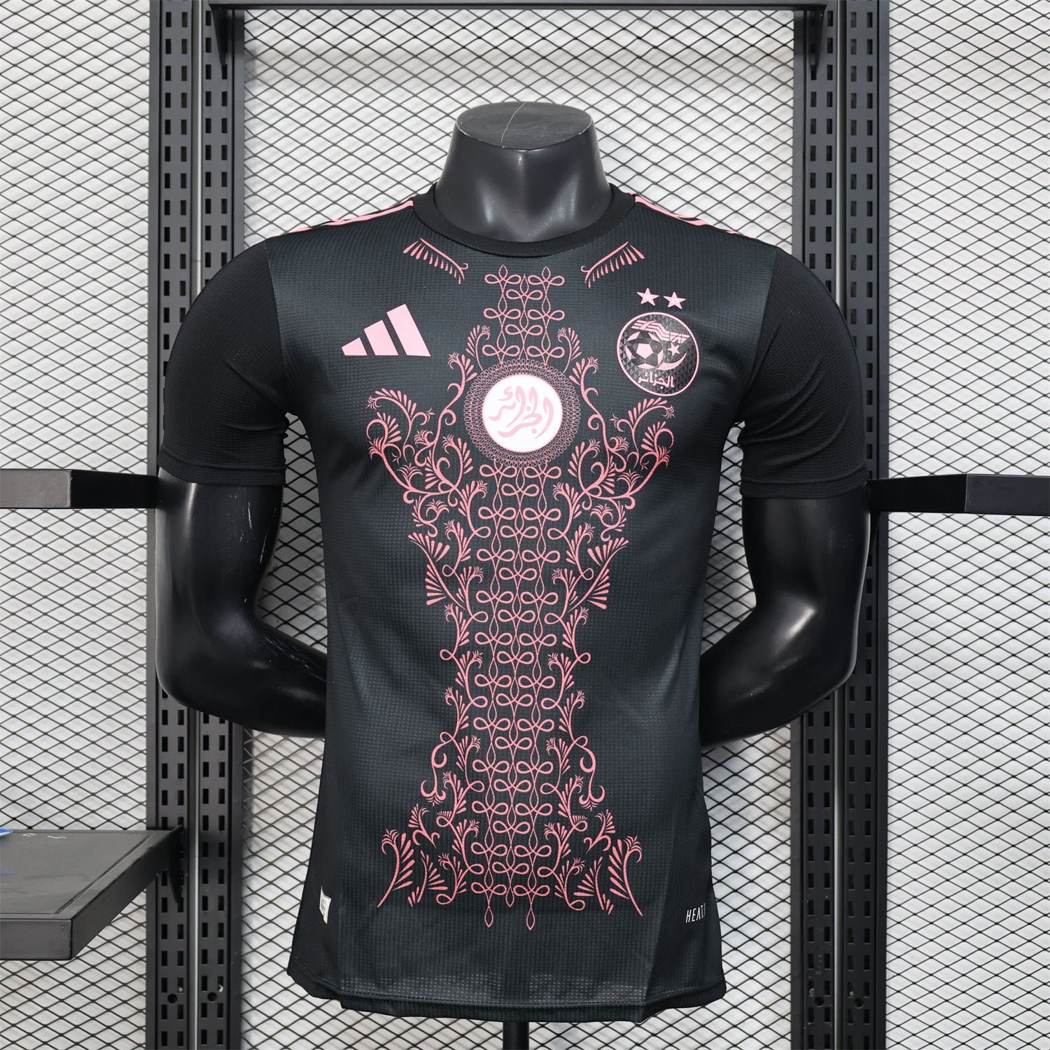foot-Algeria 25-26 Pure Black Jersey with Pink Pattern - Player Version