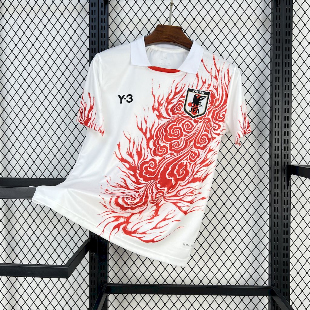 foot-Japan 25-26 Y-3 Red Auspicious Cloud Pattern White Special Jersey - Fans Version