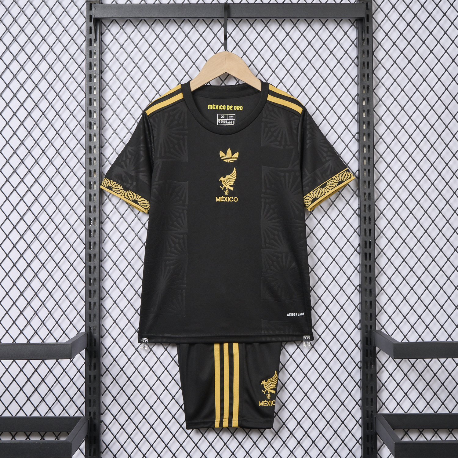 foot-Mexico 2025 Gold Cup Black Kids Kit