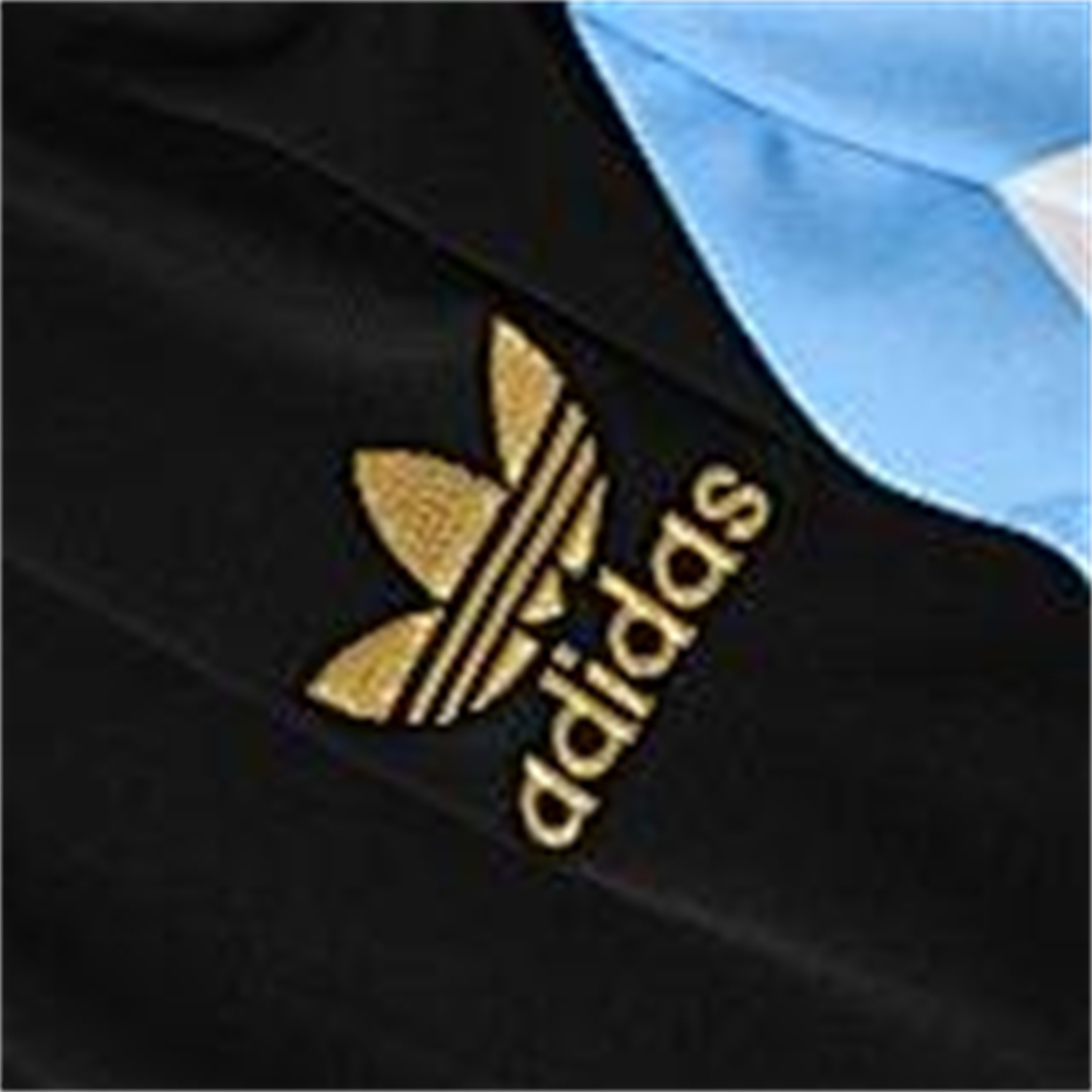 foot-Argentina 25-26 Short-Sleeve Training Set - Blue Stripes Black Top & Black Shorts