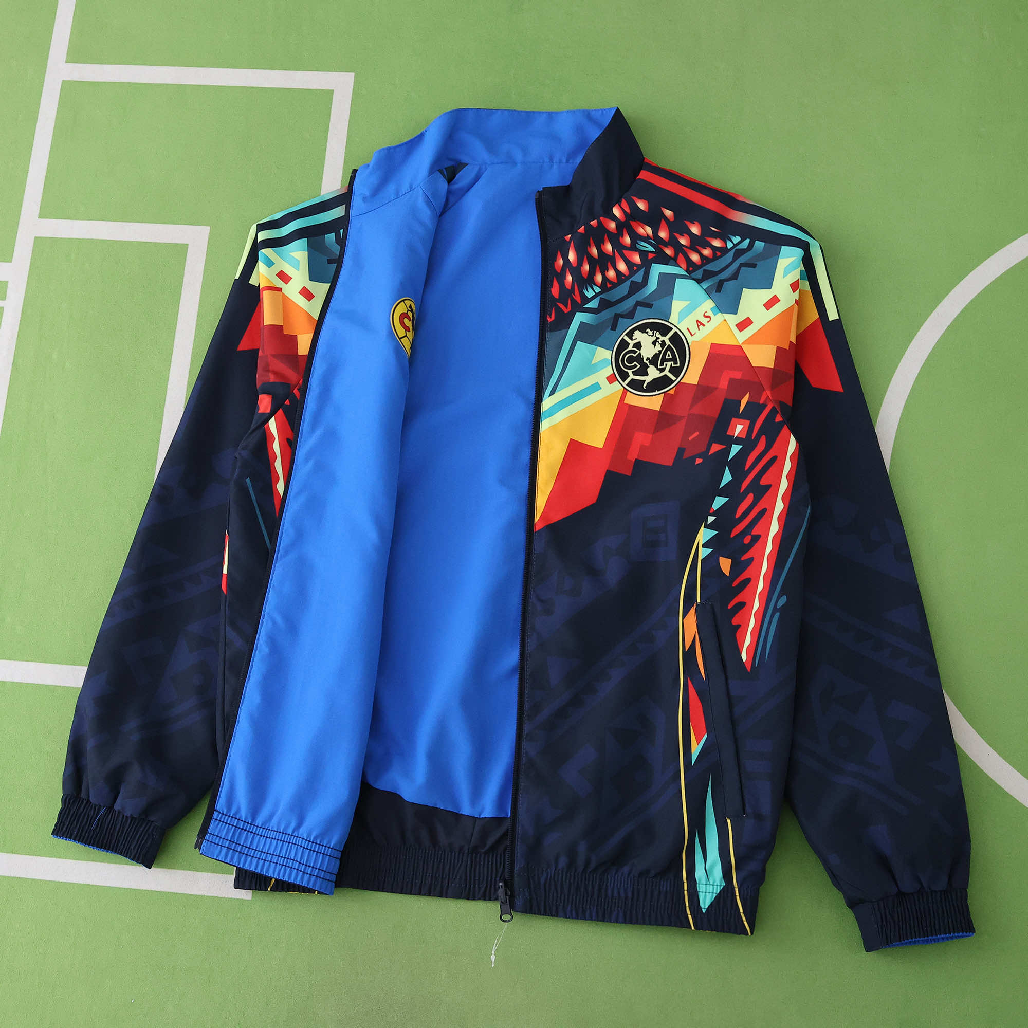 foot-Club América 25-26 Throwback Double Sided Reversible Windbreaker - Blue & Black