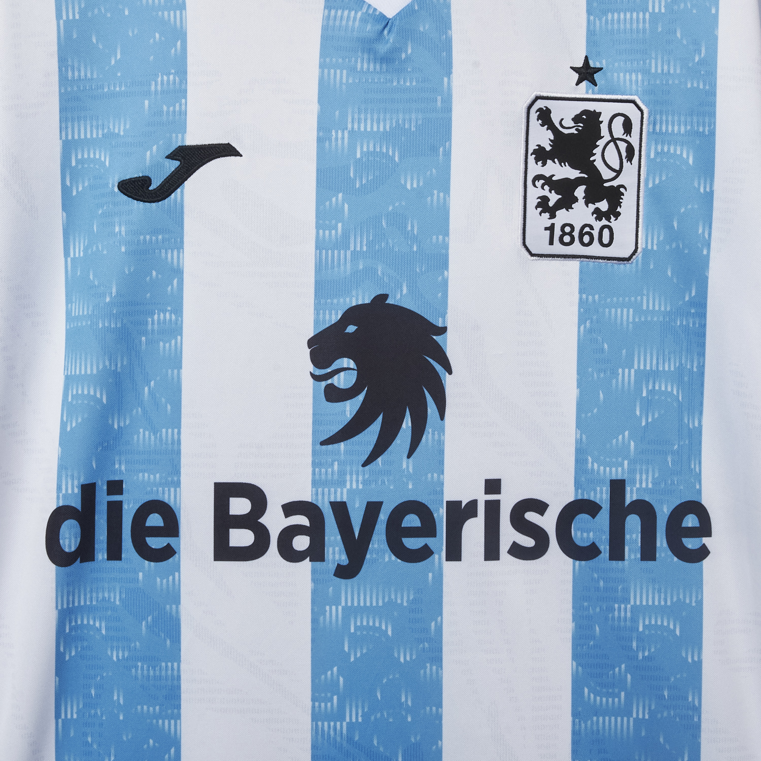 foot-TSV 1860 München Munich 25-26 Blue And White Stripes Home Jersey - Fans Version