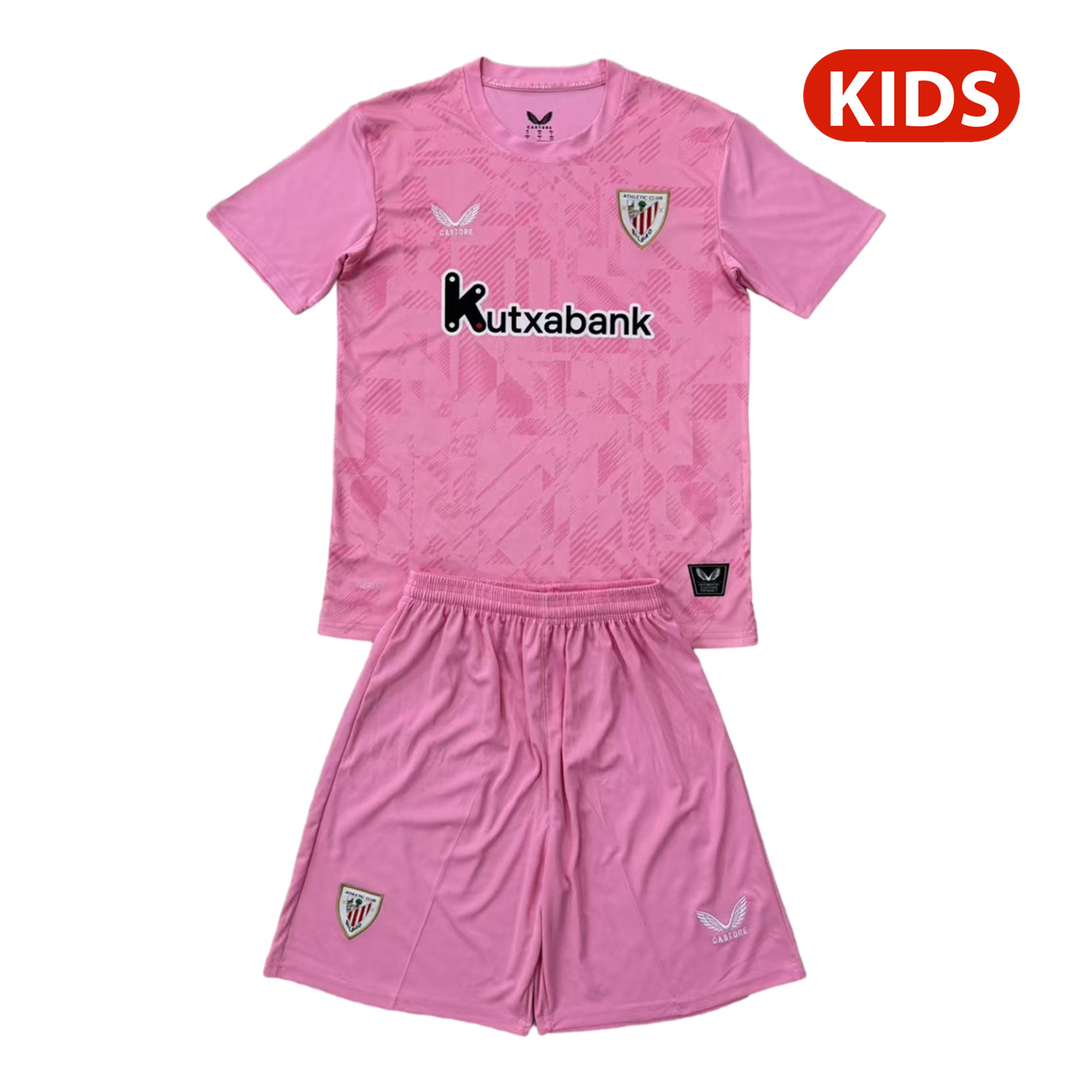 foot-Athletic Bilbao 25-26 Pink Goalkeeper Kids Kit