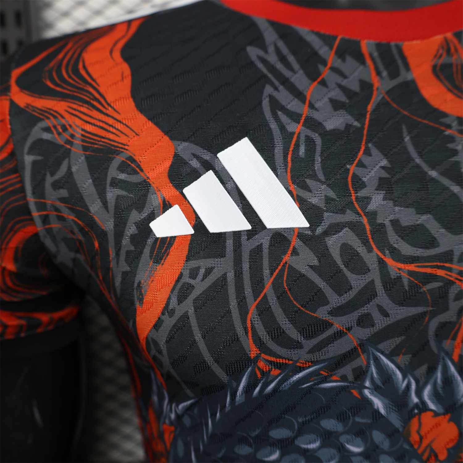 foot-Real Madrid 25-26 Grey Chinese Loong and Red Fire Black Jersey - Player Version