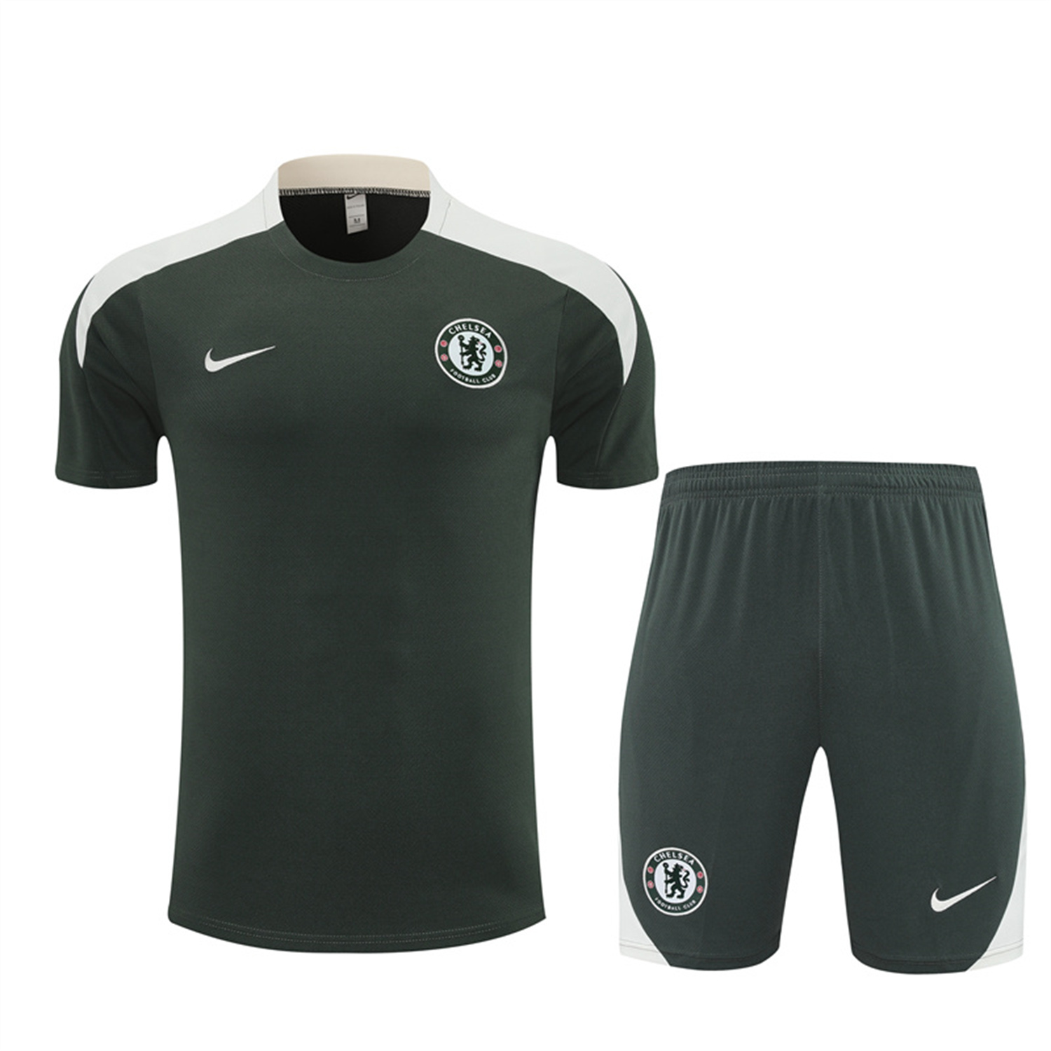 foot-C.H.E.L.S.E.A 25-26 Short-Sleeve Training Set - Army Green Top & Army Green Shorts