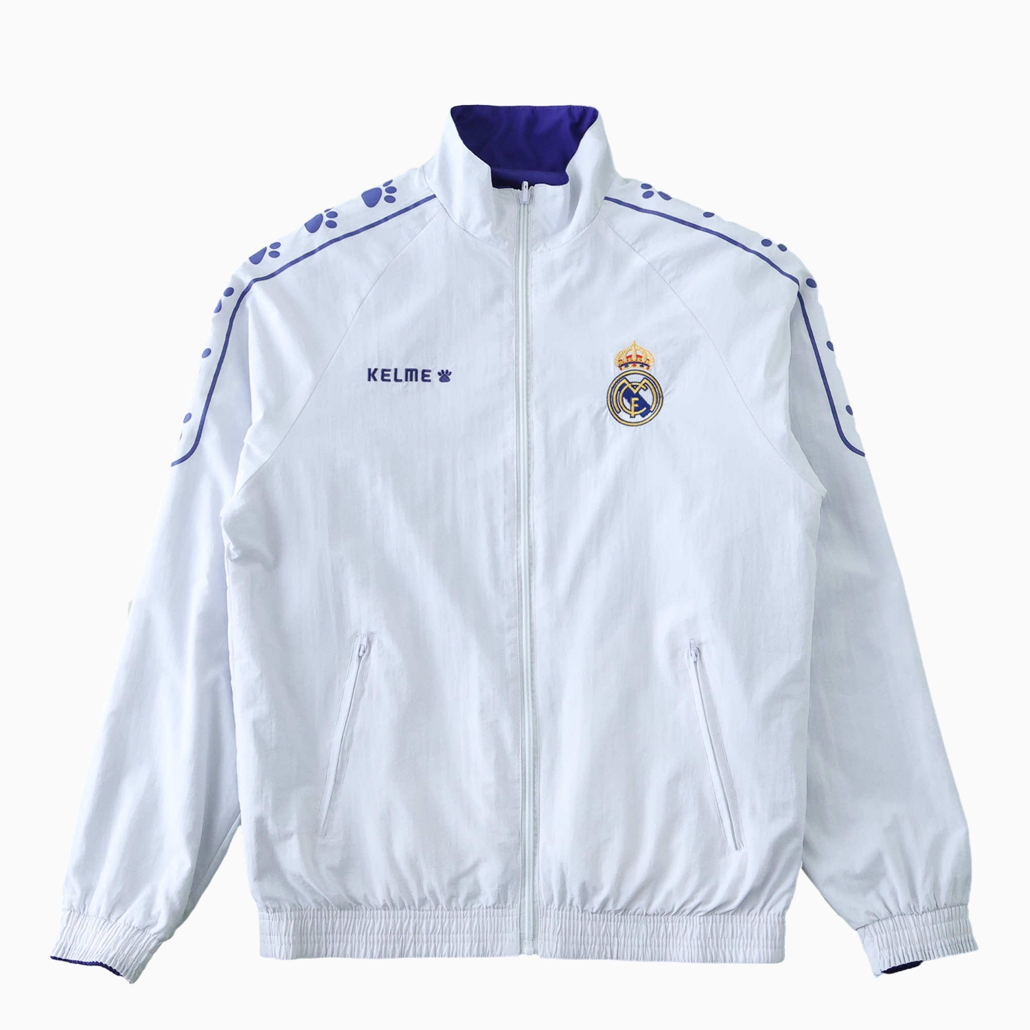 foot-Retro Real Madrid 1995-96 Home & Away Double Sided Reversible Windbreaker - White & Purple