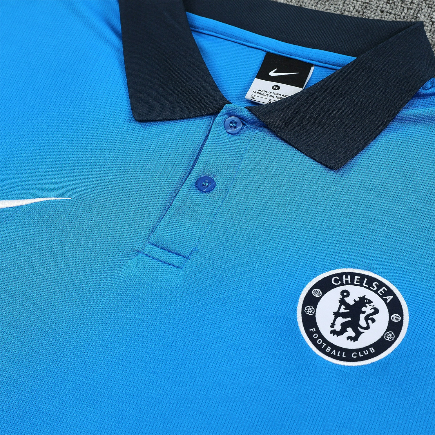 foot-C.H.E.L.S.E.A 25-26 POLO Short-Sleeve Training Set - Blue Top and Deep Blue Pants