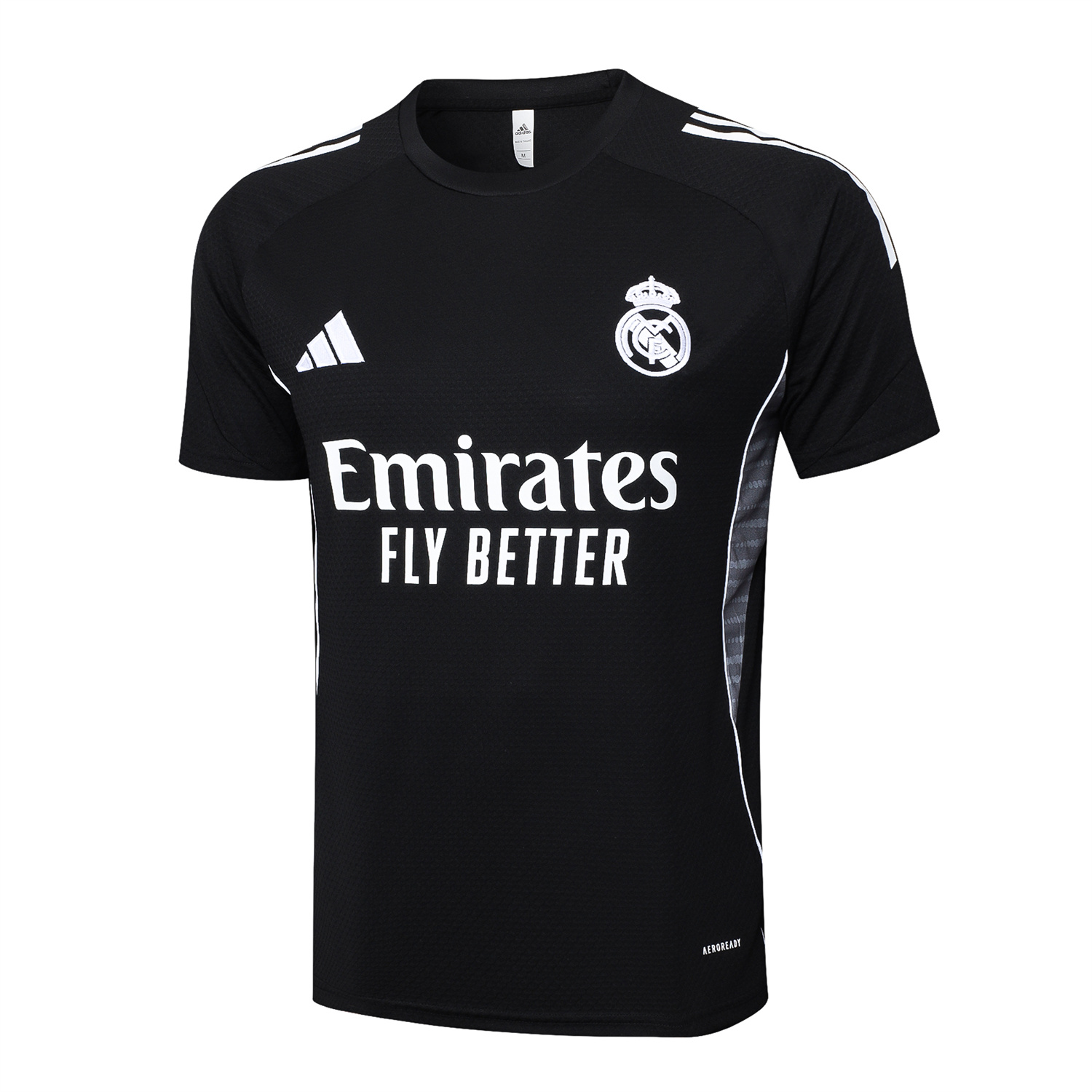 foot-Real Madrid 25-26 Short-Sleeve Training Set - Black Top and Black Shorts