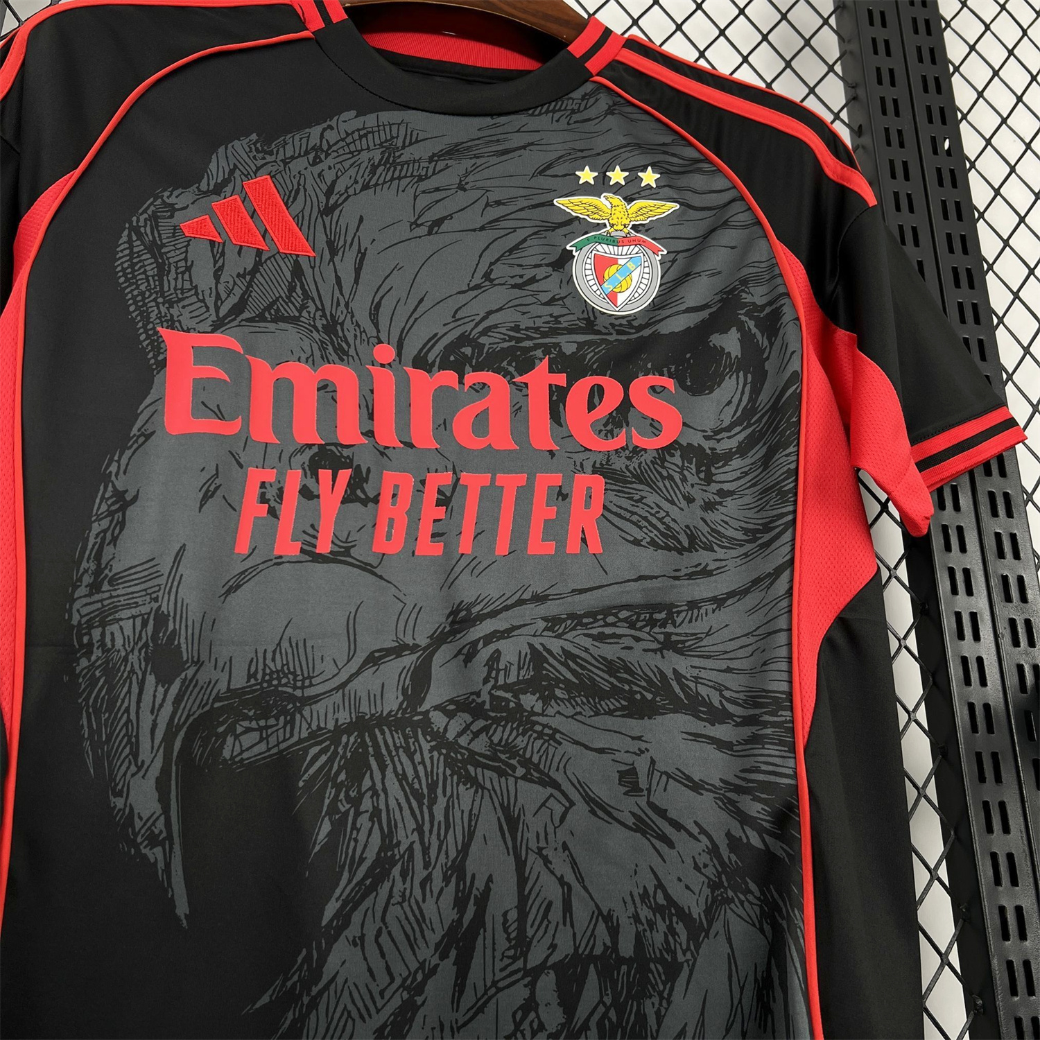 Unitedfootballkit.com | Benfica 25-26 Grey Eagle Black Special Jersey - Fans Version -Customize Name, Number and Patch | Worldwide Shipping
