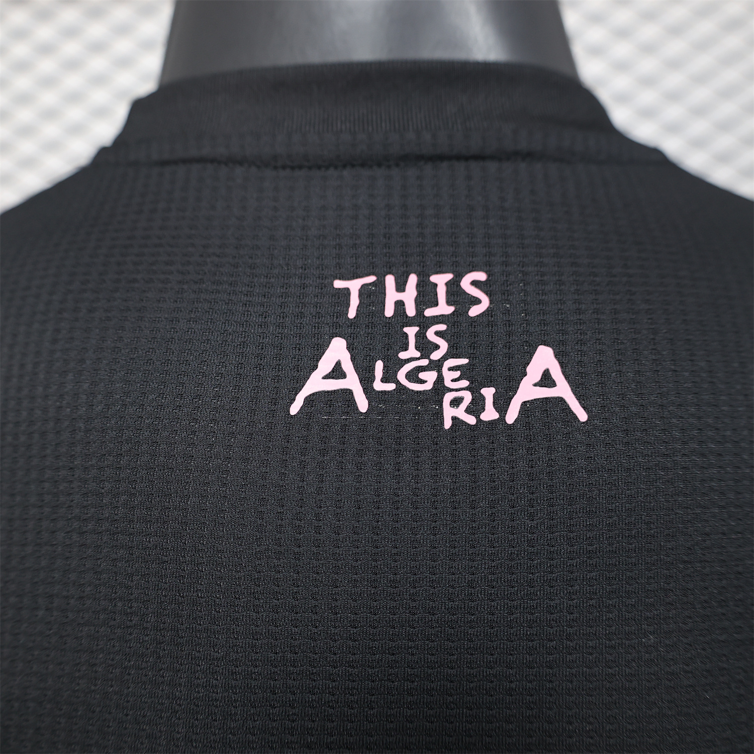 foot-Algeria 25-26 Pure Black Jersey with Pink Pattern - Player Version