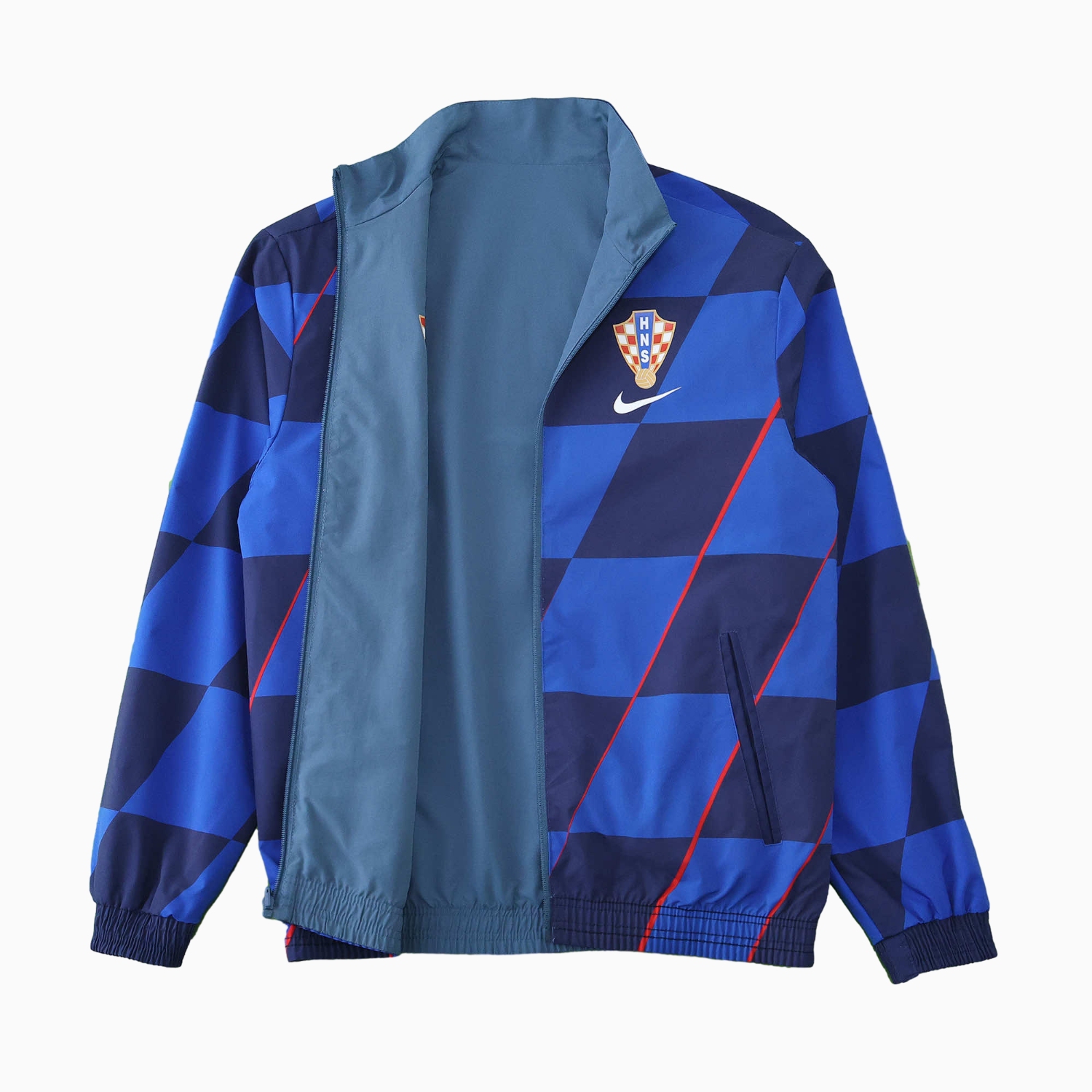 foot-Croatia 24-25 Away Style Double Sided Reversible Windbreaker - Blue