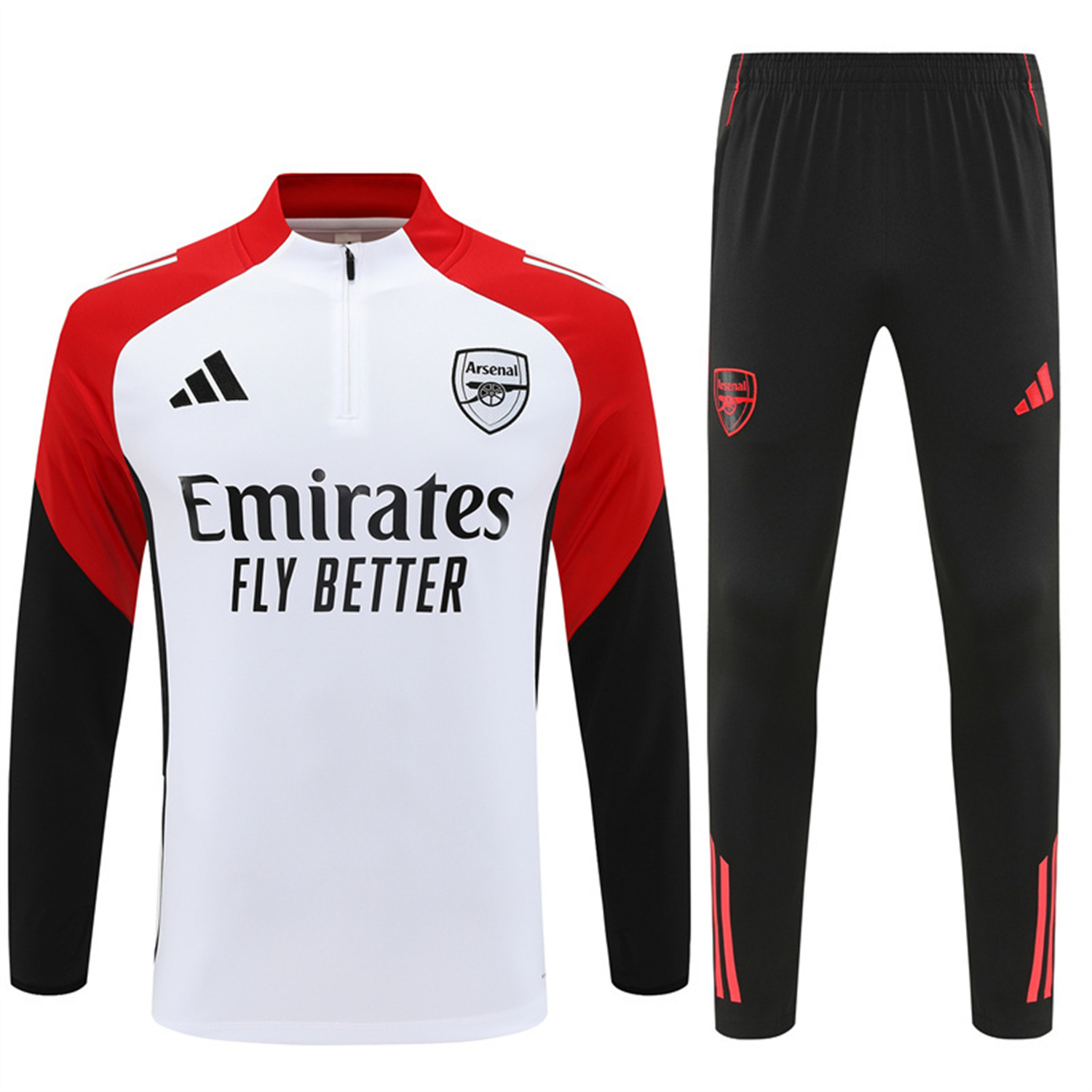 foot-Arsenal 25-26 Long Sleeve Training Set - White Top & Black Pants