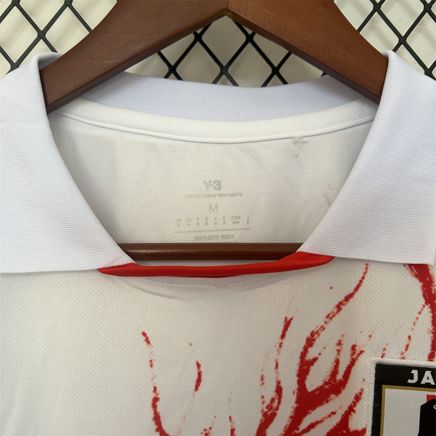 foot-Japan 25-26 Y3 Red Auspicious Cloud Pattern White Jersey - Fans Version