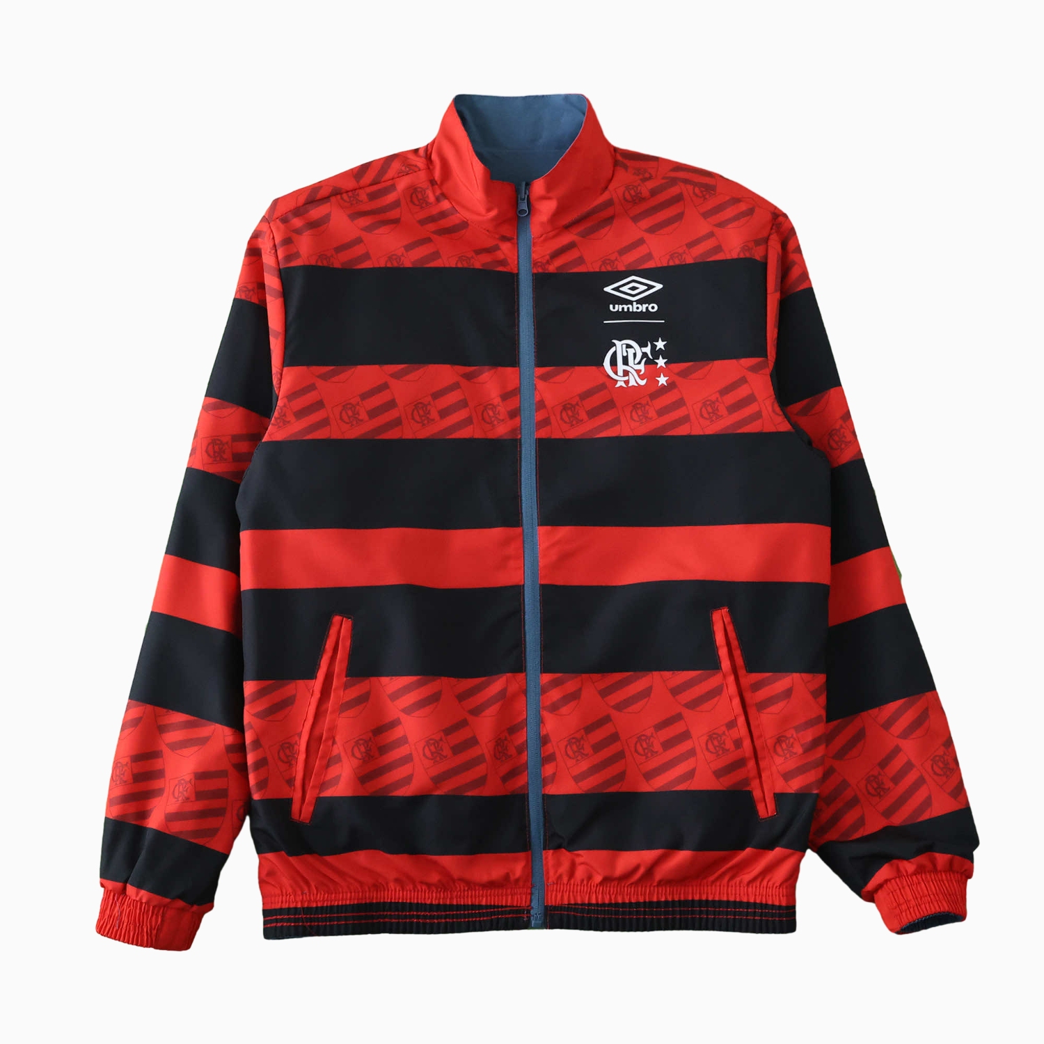 foot-Flamengo 24-25 Double Sided Reversible Windbreaker - Red & Blue