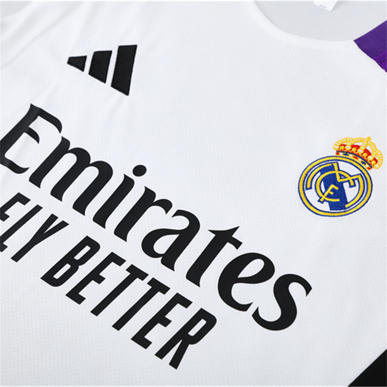 foot-Real Madrid 24-25 Short-Sleeve Training Set - White with Purple