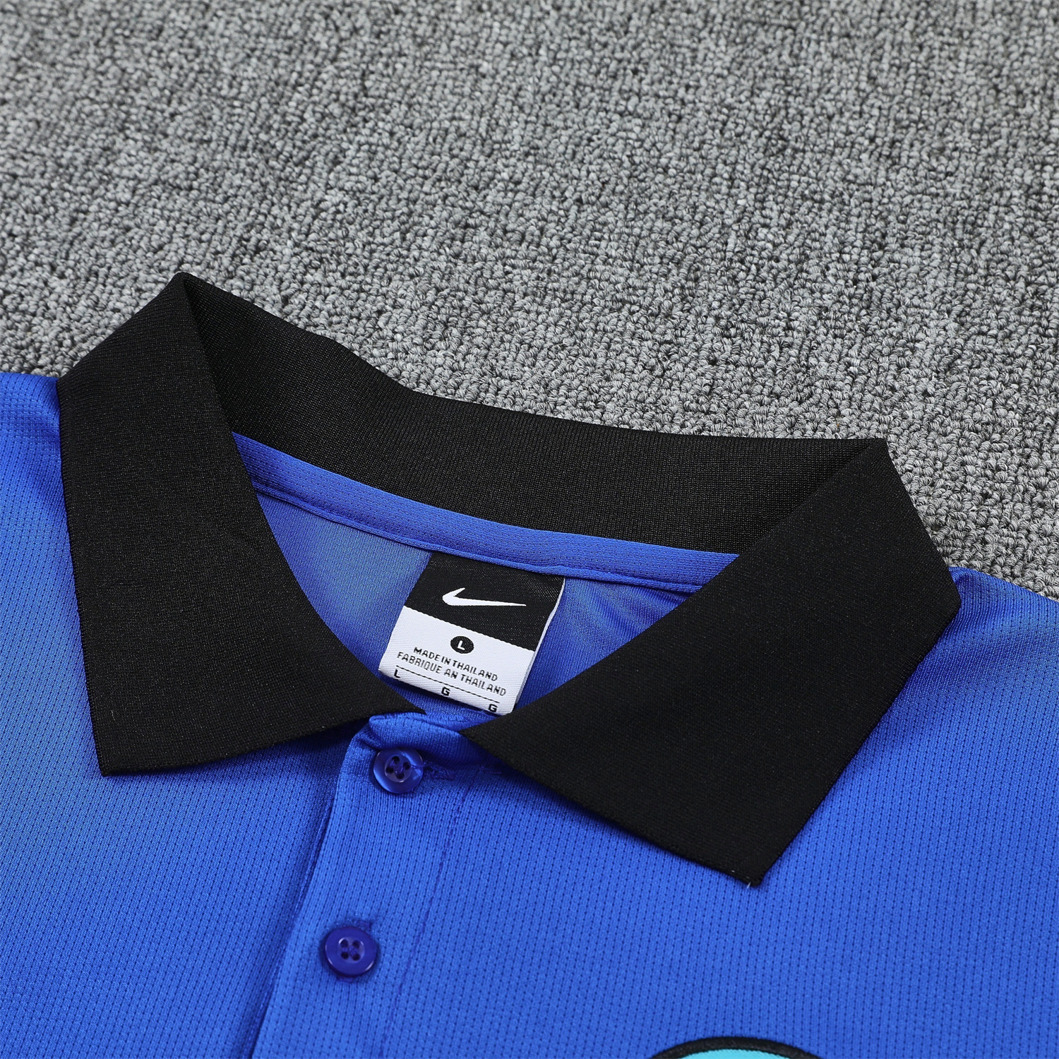 Unitedfootballkit.com | Inter Milan 25-26 POLO Short-Sleeve Training Set - Ocean Blue Top and Black Pants -Customize Name, Number and Patch | Worldwide Shipping