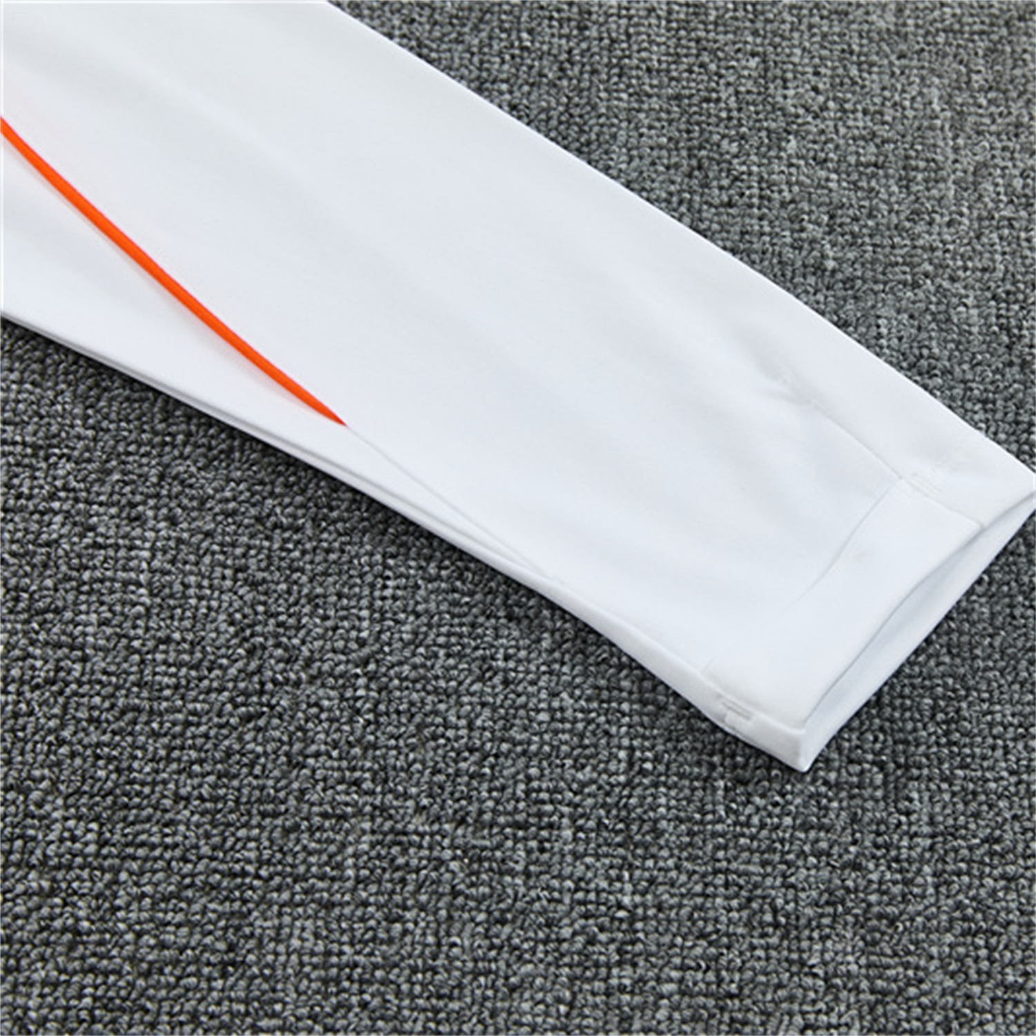 GlobeJersey-Netherlands 2026 Long Sleeves Training Set - White With Orange Accents Top & Black Pants