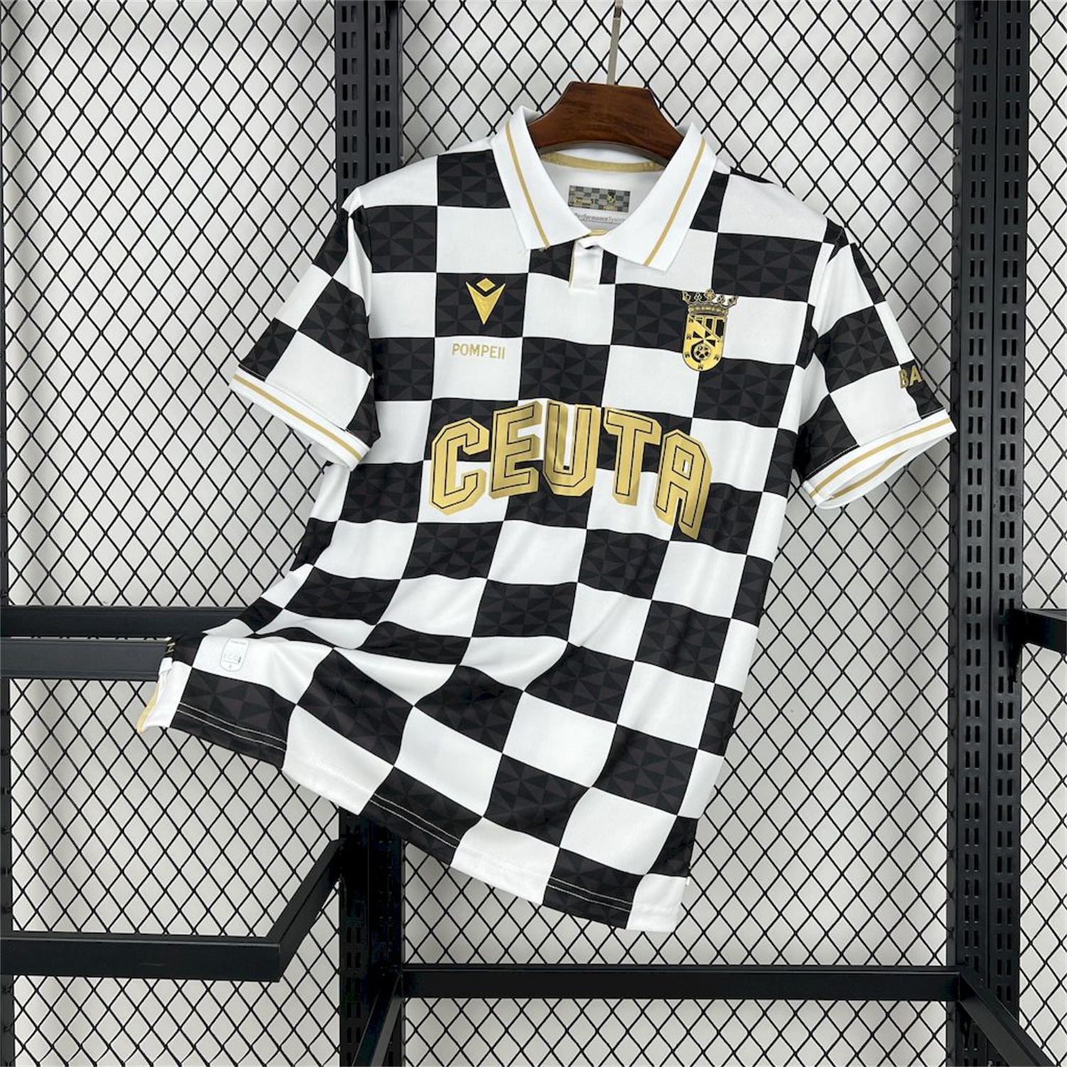 foot-AD Ceuta 24-25 Copa del Rey Black White Jersey - Fans Version