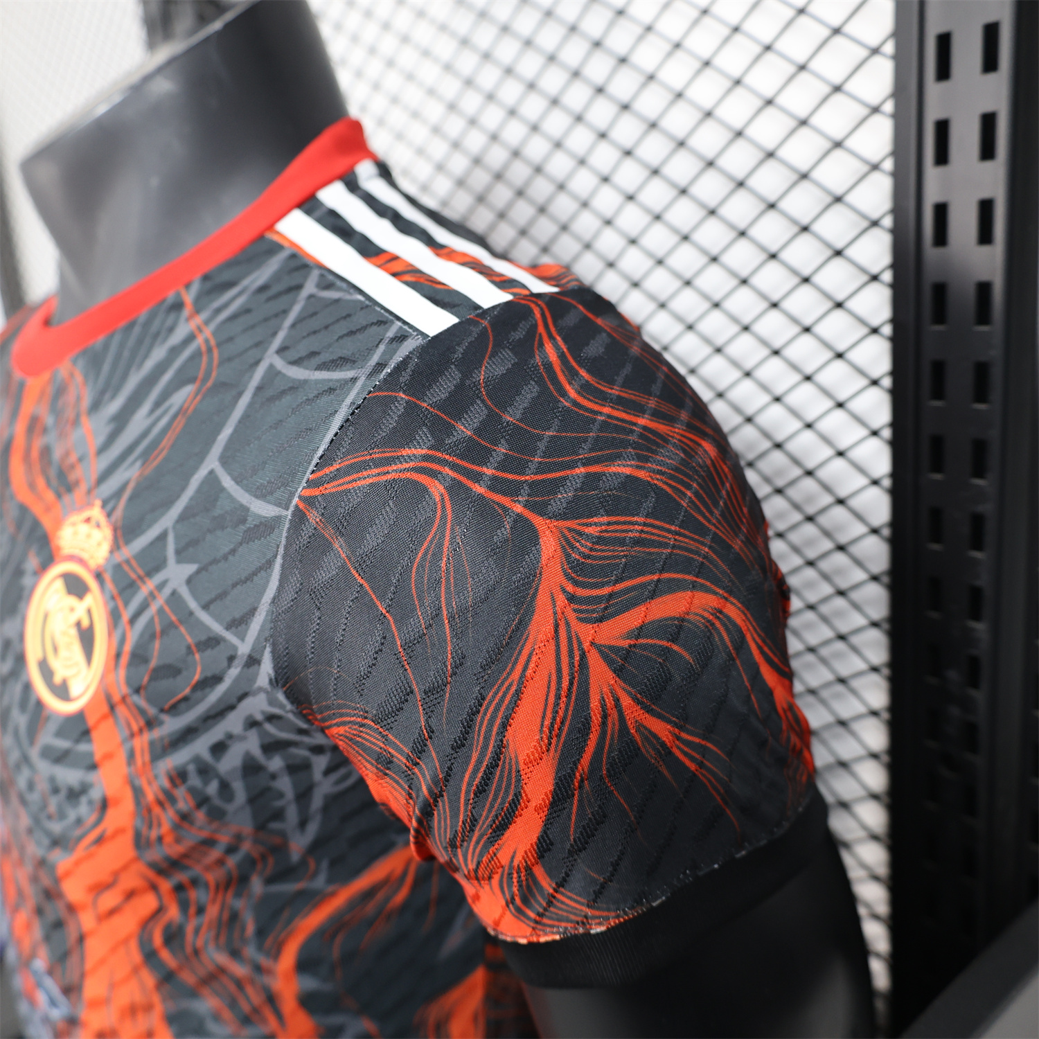 foot-Real Madrid 25-26 Grey Chinese Loong and Red Fire Black Jersey - Player Version