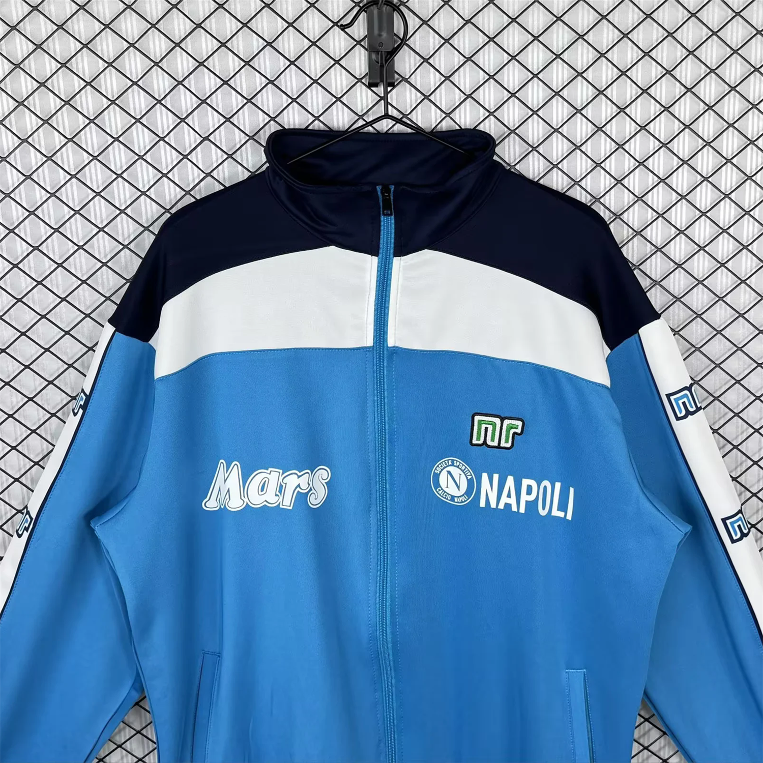 Unitedfootballkit.com | Retro Napoli 1989-90 Blue Windbreaker -Customize Name, Number and Patch | Worldwide Shipping