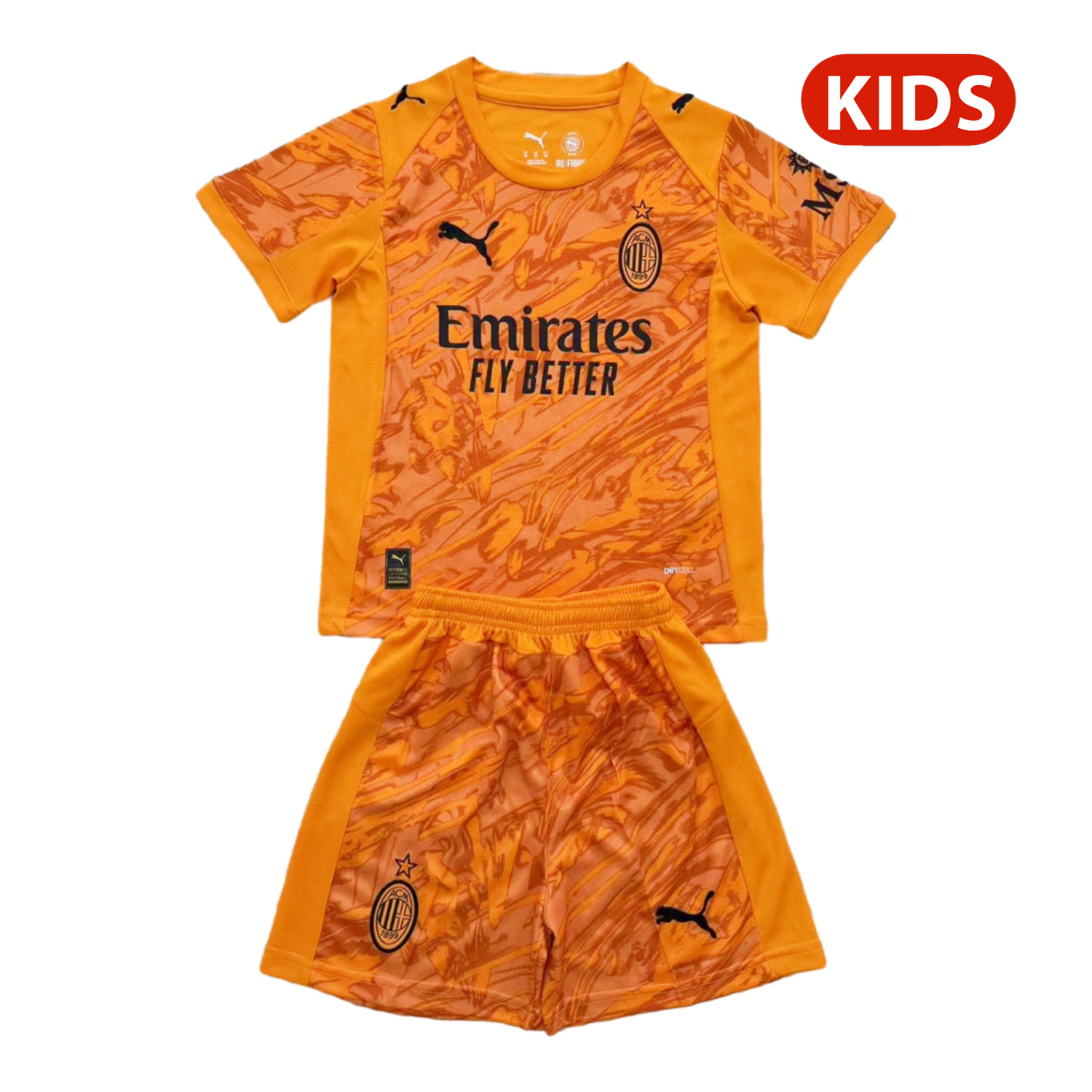 foot-AC Milan 25-26 Orange Goalkeeper Kids Kit