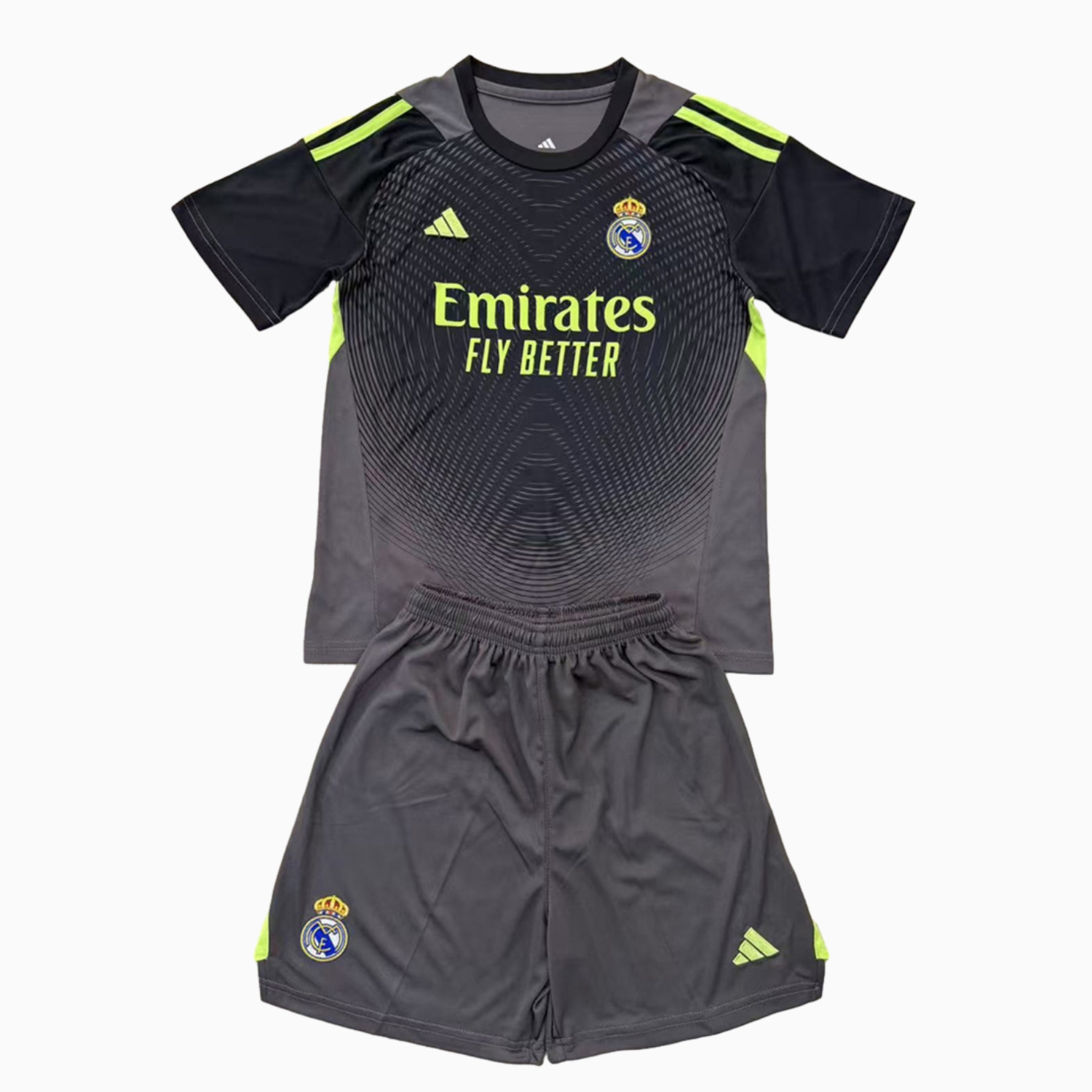 foot-Real Madrid 25-26 Grey Black Goalkeeper Men's Adult Jersey Set - Fans Version