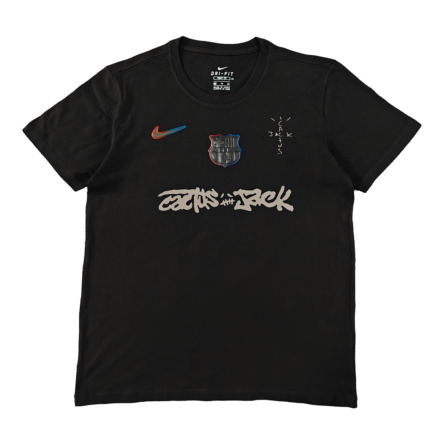 foot-Barcelona x Travis Scott 25-26 Black T-shirt with Grey ICON