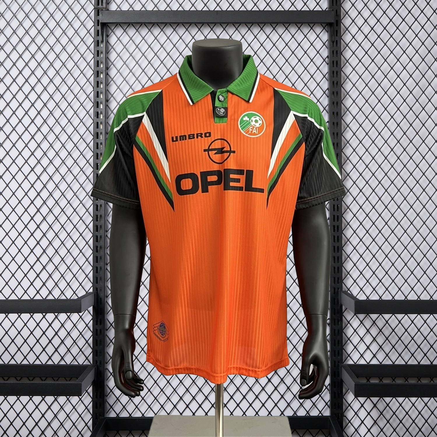 Unitedfootballkit.com | Retro Ireland 1996-97 Away Orange Jersey -Customize Name, Number and Patch | Worldwide Shipping