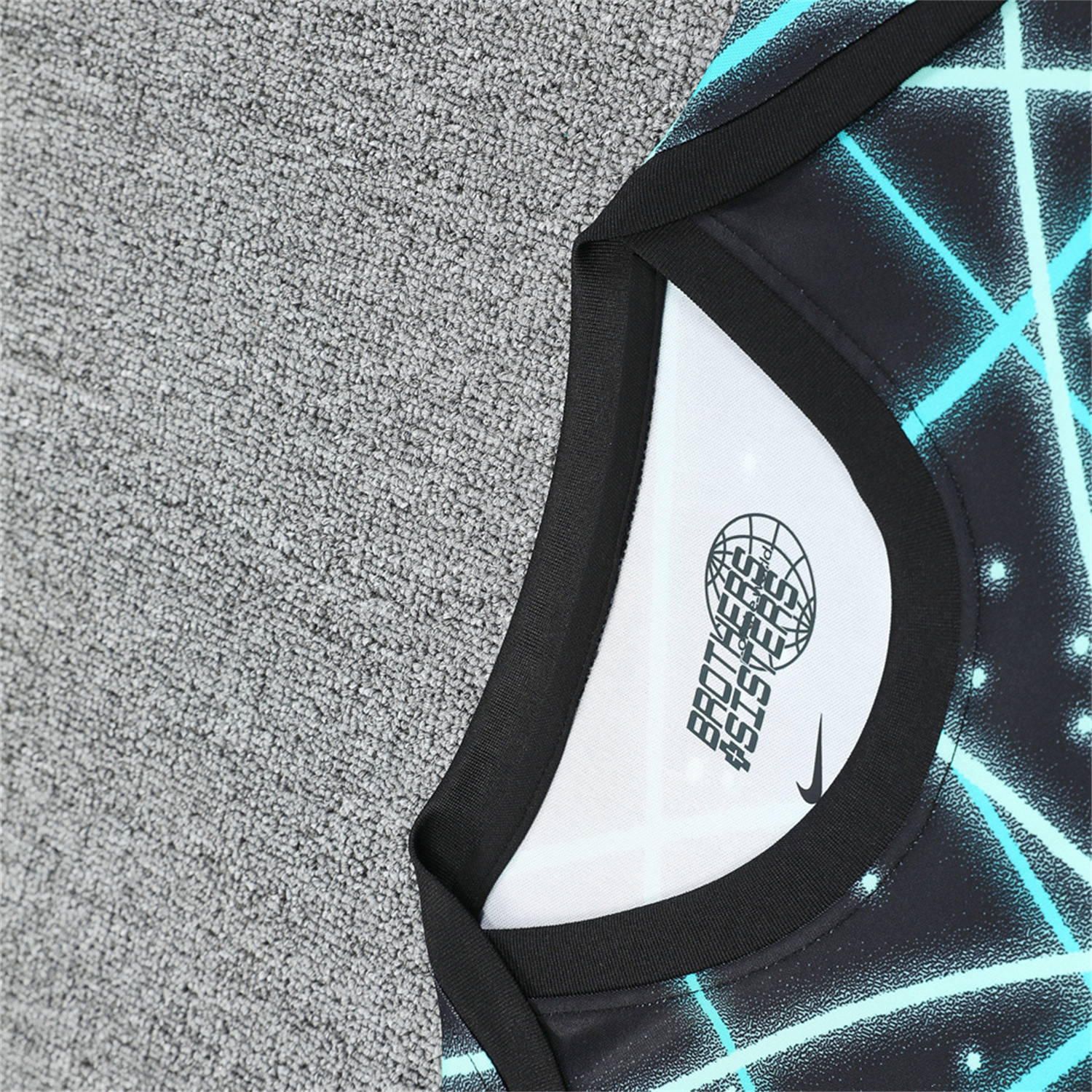 foot-Inter Milan 25-26 Short-Sleeve Training Set - Blue Fluorescent Rays Black Top & Black Shorts