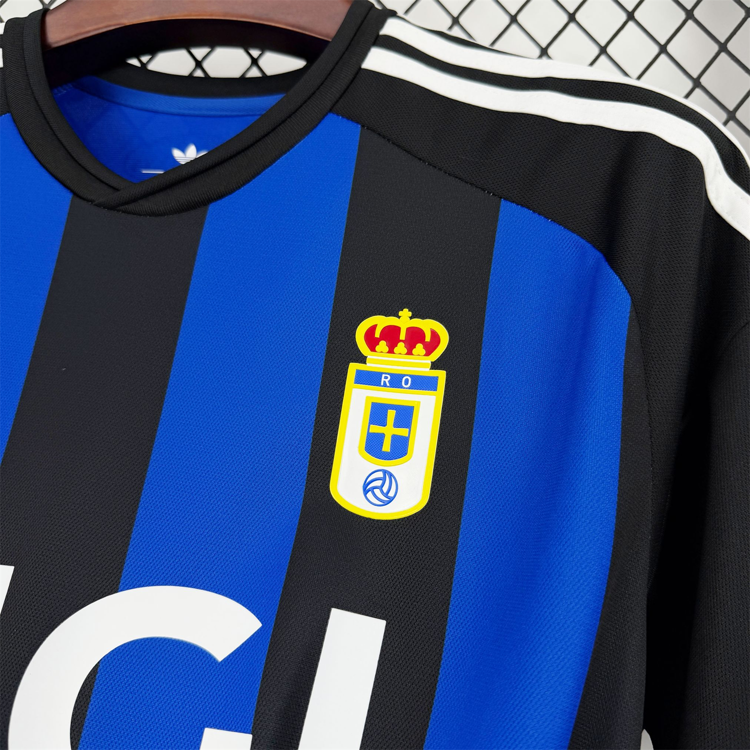 Funinjersey-Real Oviedo 25-26 Deep Black With Royal Blue 100th Anniversary Jersey - Fans Version