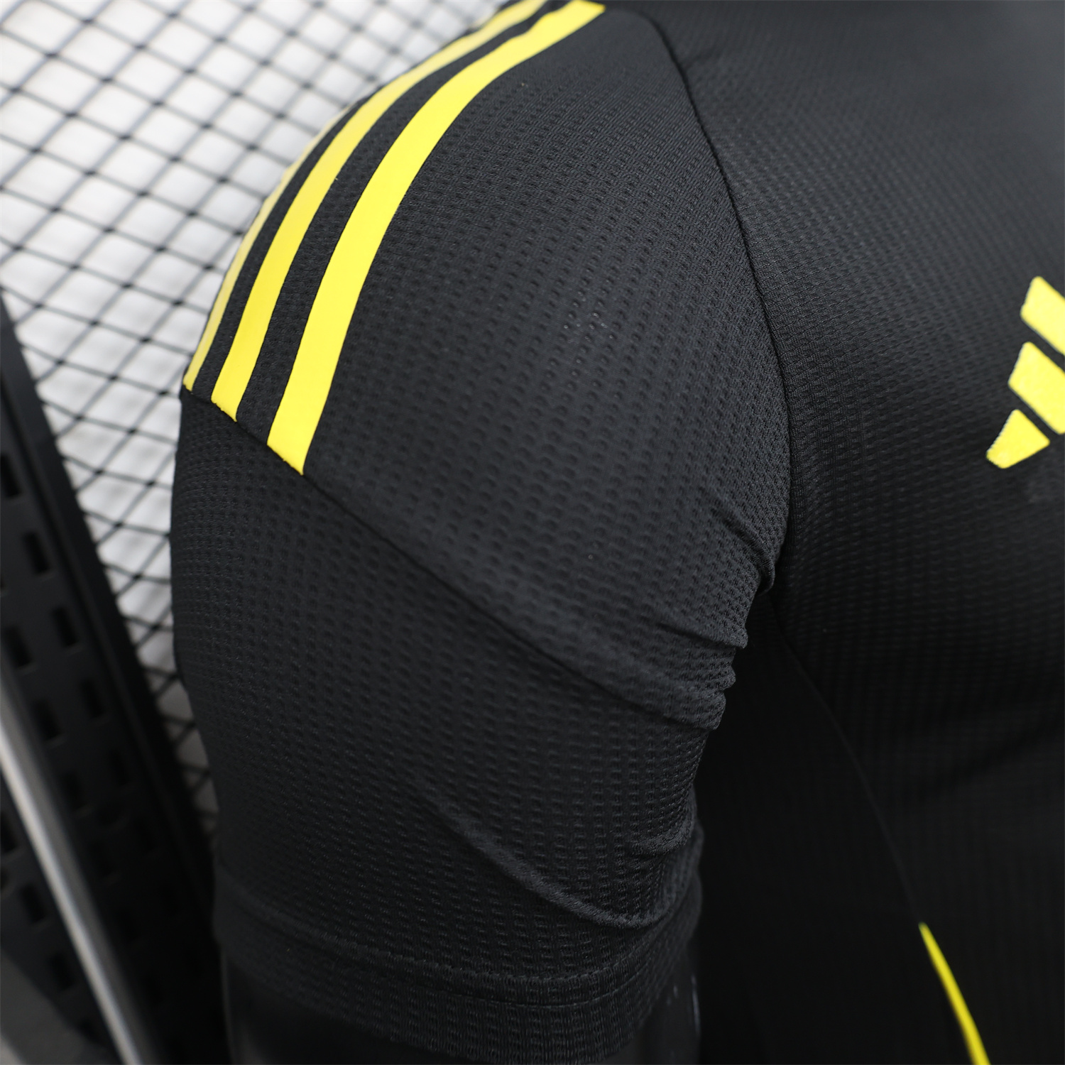 foot-Algeria 25-26 Pure Black Jersey with Yellow Line - Player Version