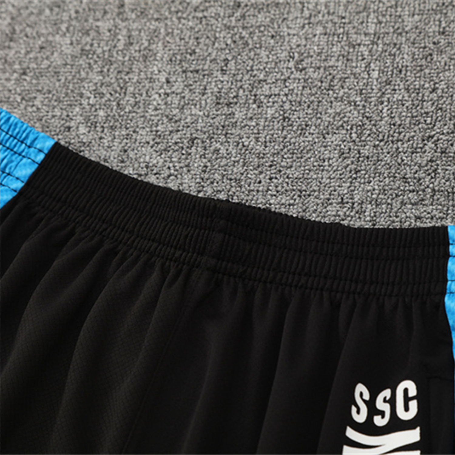 foot-Napoli 25-26 Short-Sleeve Training Set - Gray Mecha Top & Black Shorts