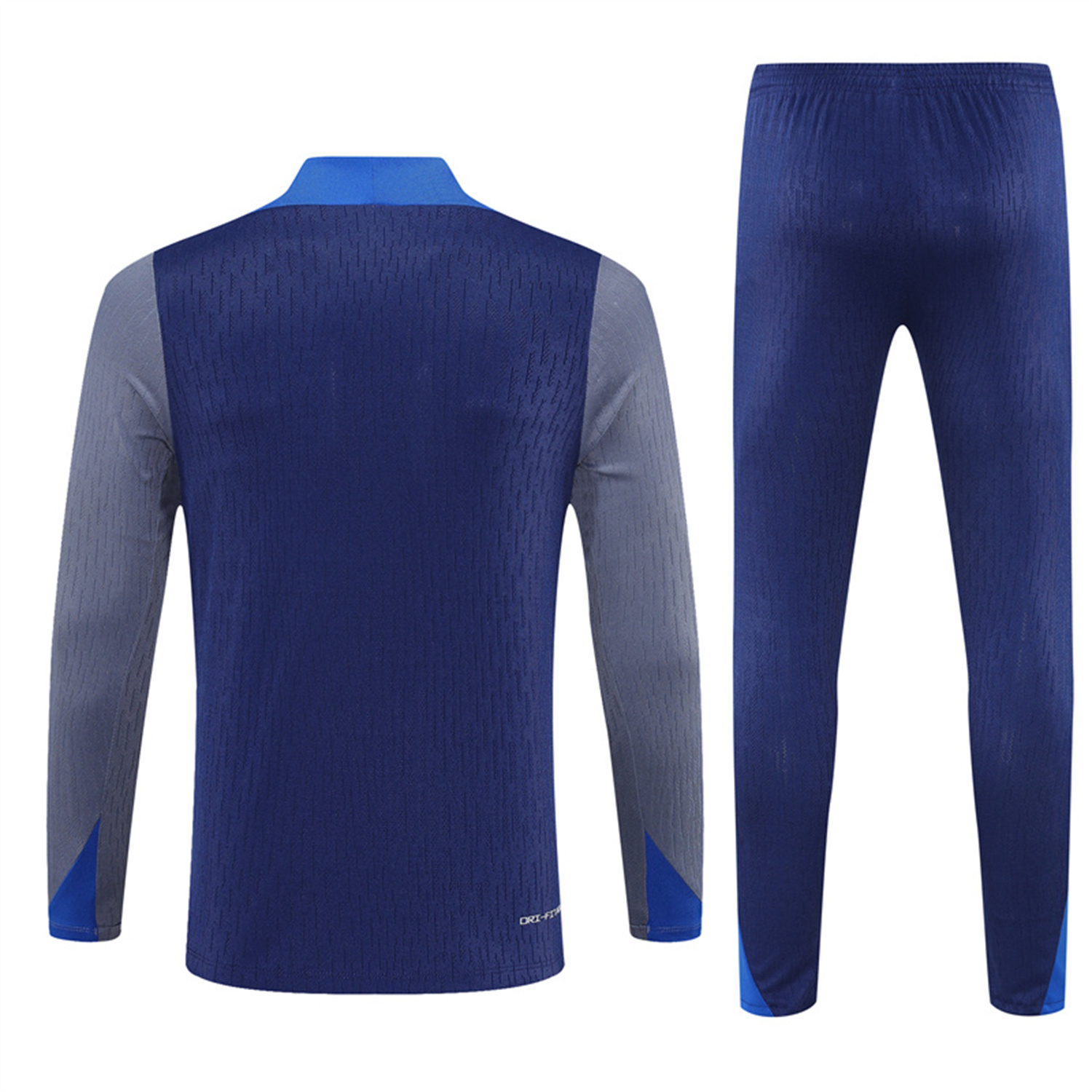 foot-Paris Saint-Germain PSG 25-26 Kid Long Sleeves Training Set - Royal Blue Gray Sleeves Top & Royal Blue Pants