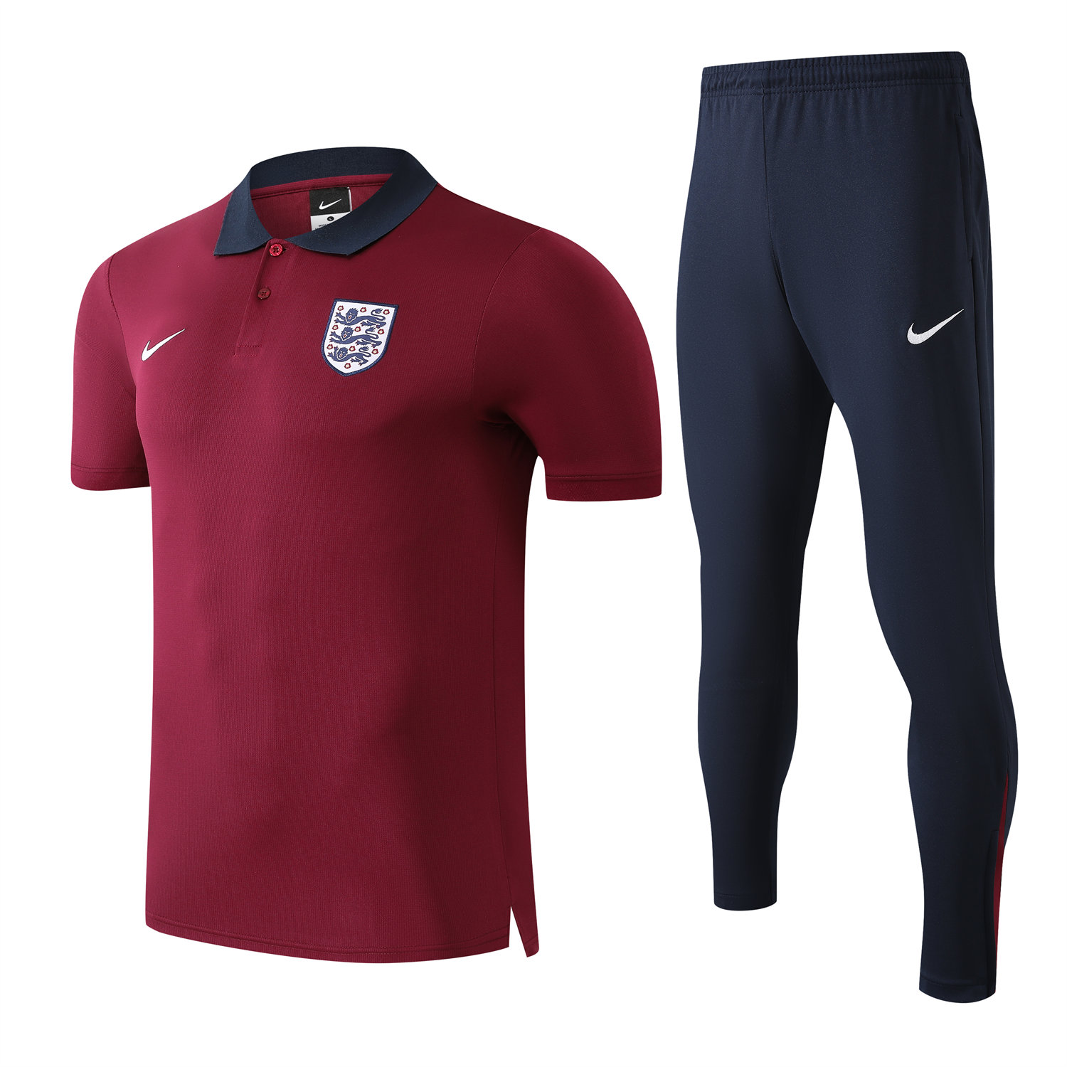 Unitedfootballkit.com | England 25-26 POLO Short-Sleeve Training Set - Red Top and Deep Blue Pants -Customize Name, Number and Patch | Worldwide Shipping